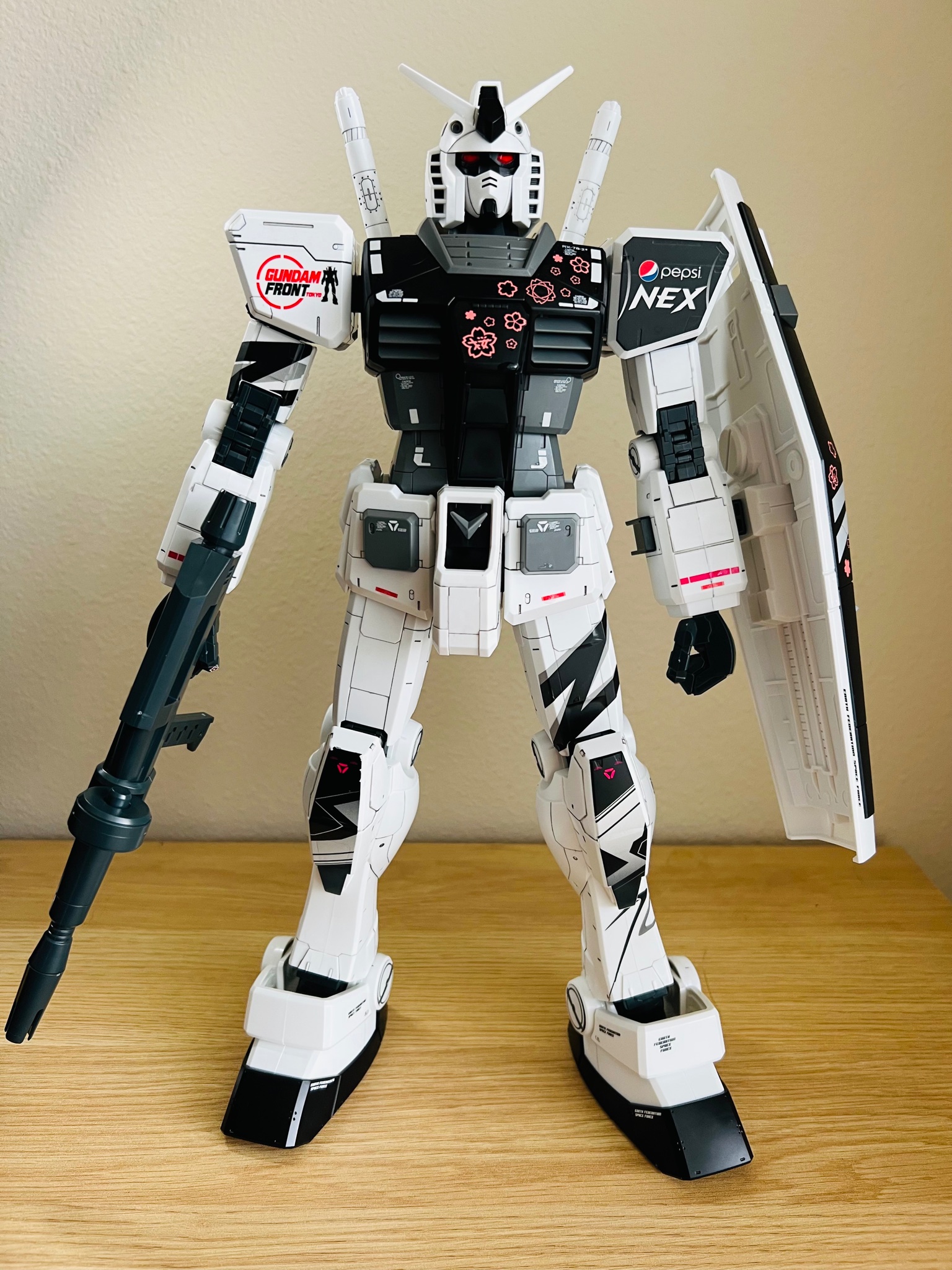 Custom Gunpla with sakura flowers