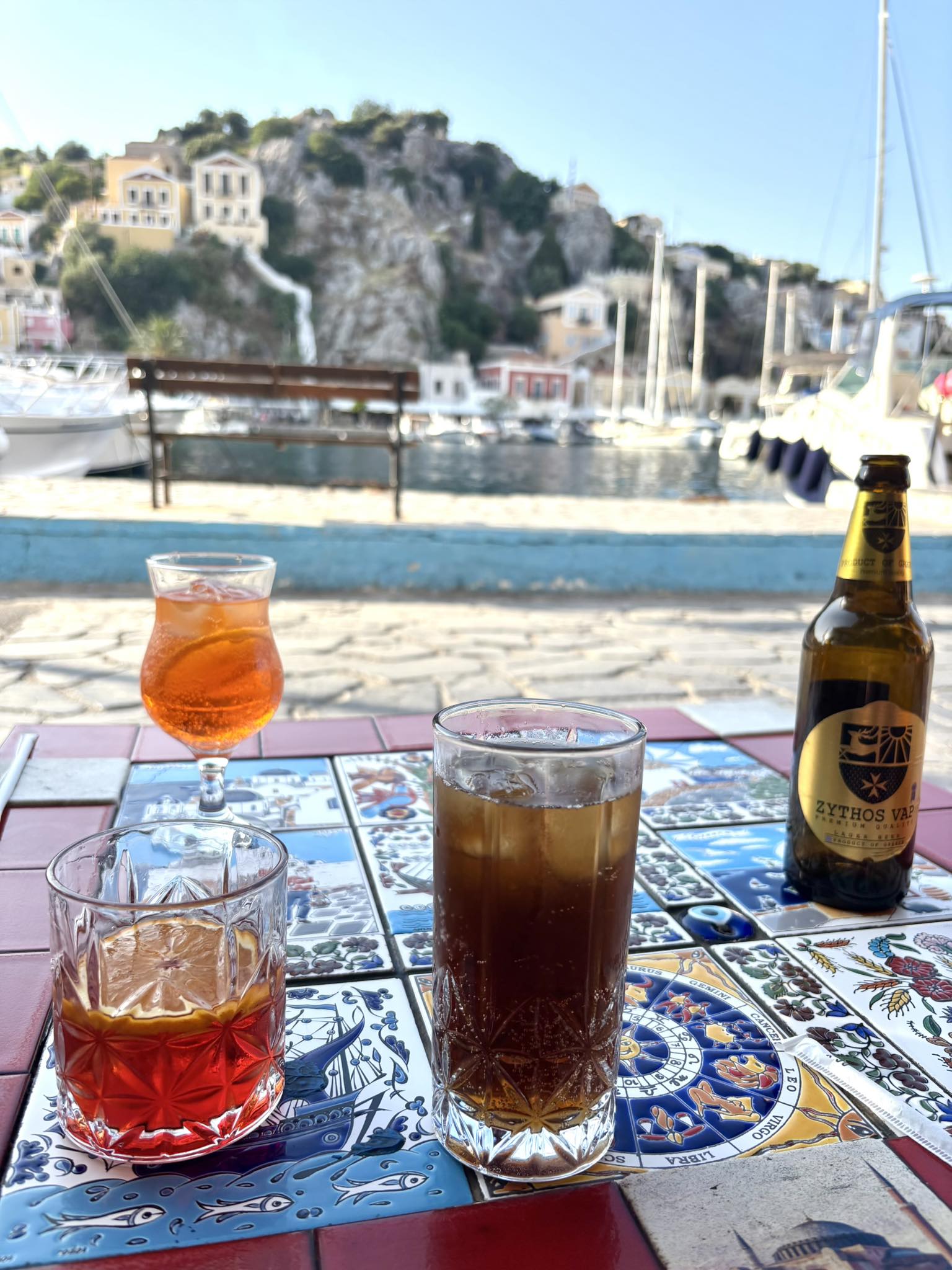 Selection of cocktails with a view