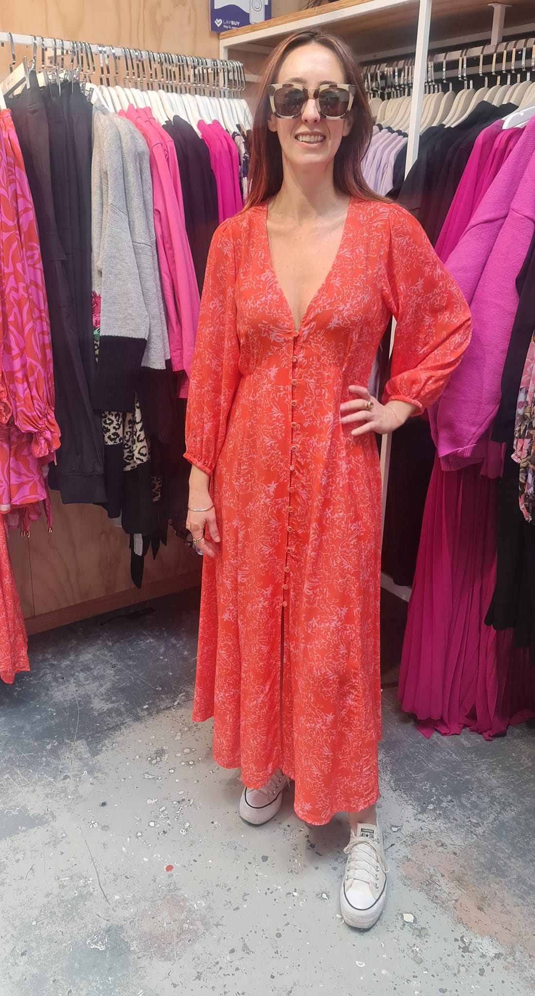 heine ladies dresses Gorgeous @iam.mskate in our Maxi Button Down Dress, ready for the festive season! ❤️ We love seeing you in EziBuy, tag us in your post & stories on Facebook or Instagram knee length shirt dress