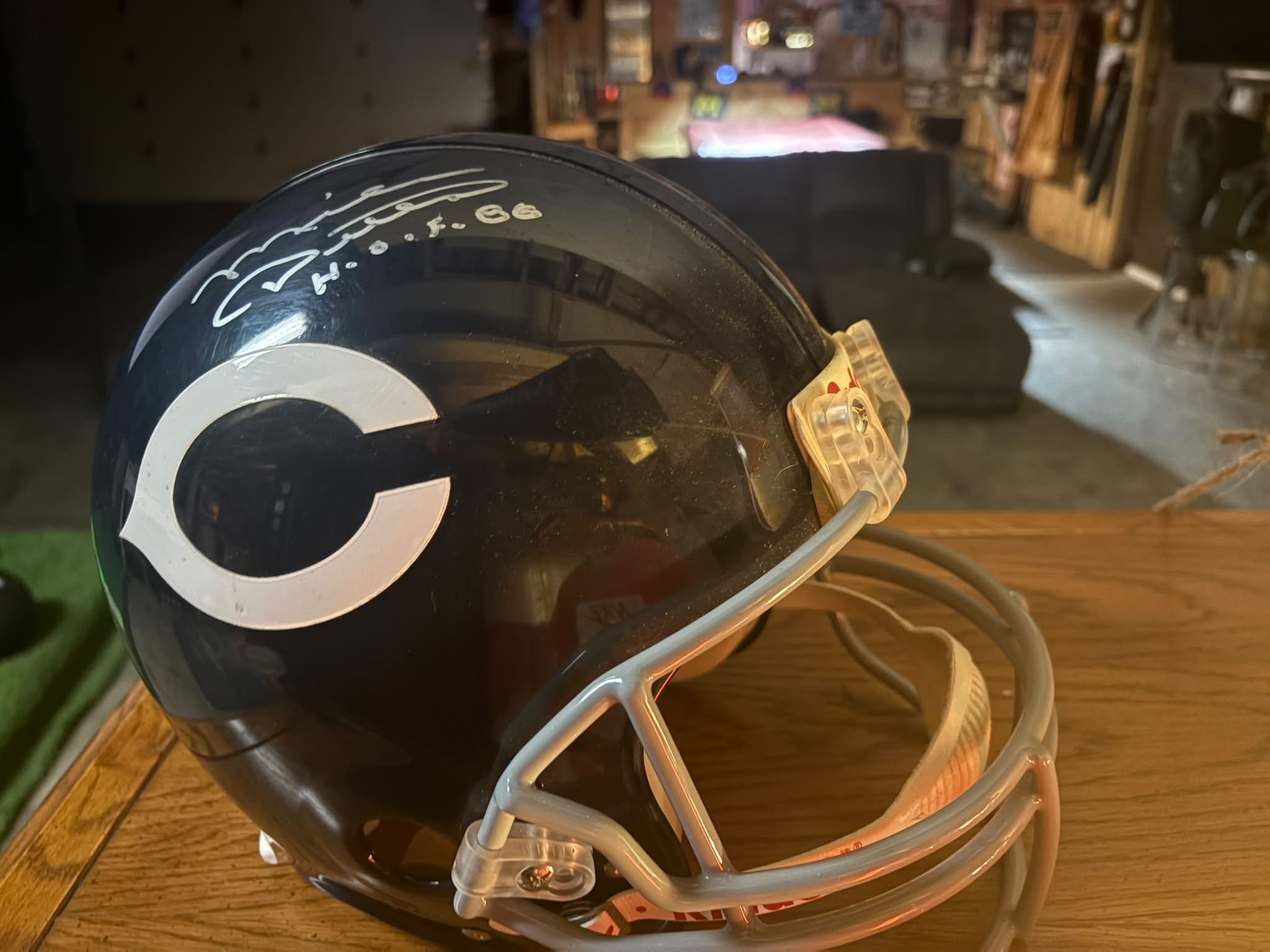 Signed Chicago Bears helmet by John LaPine