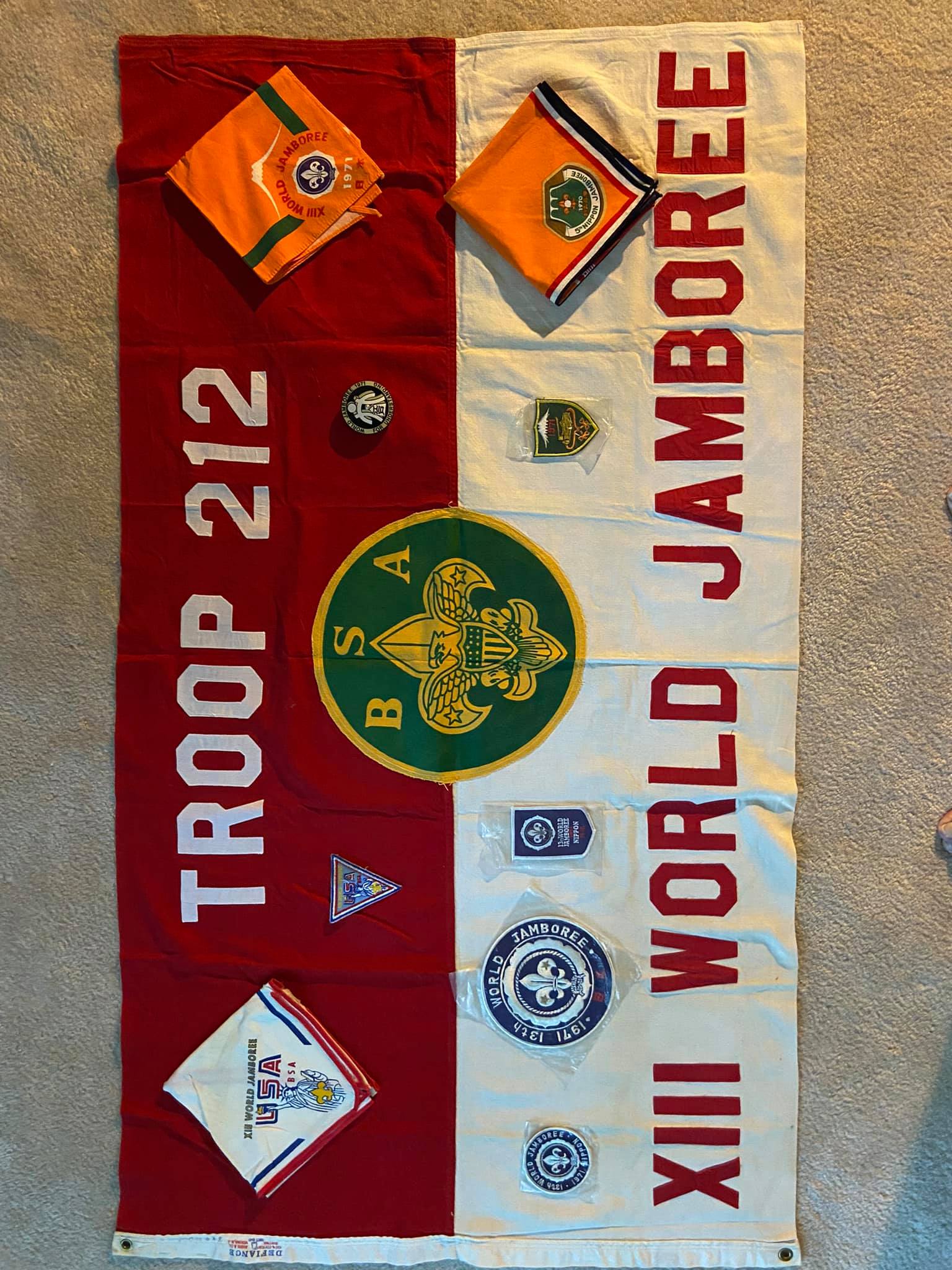 Scouting memorabilia from 1971 World Jamboree in Japan