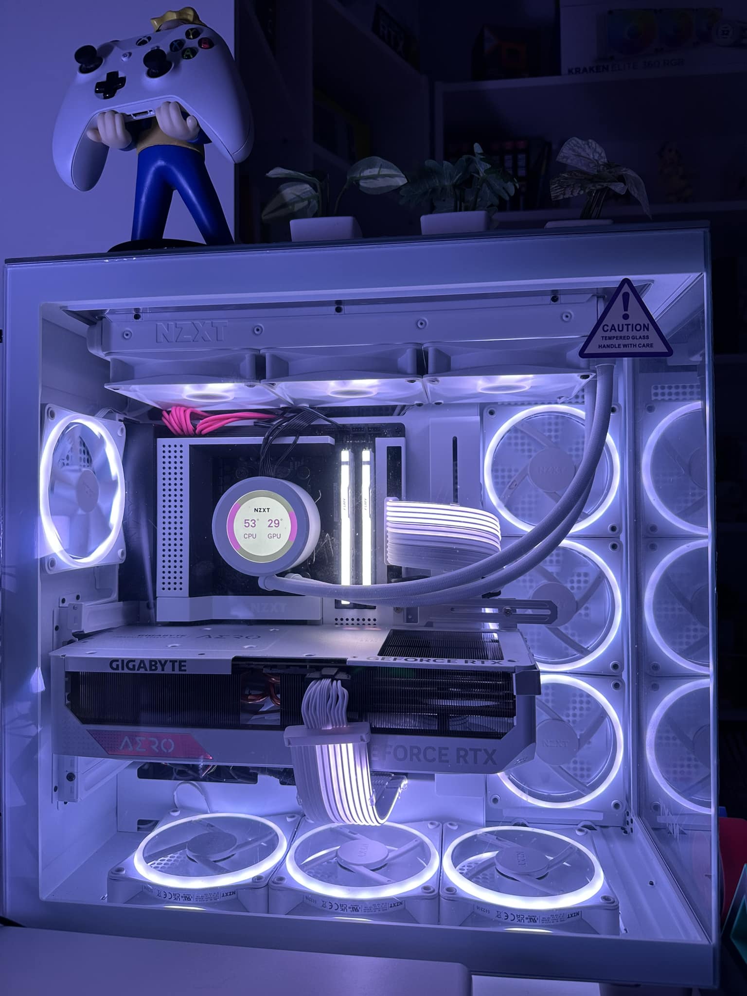 NZXT H9 Elite, NZXT N650e MB, Nzxt Kraken Elite 360 AiO, 7x NZXT 
