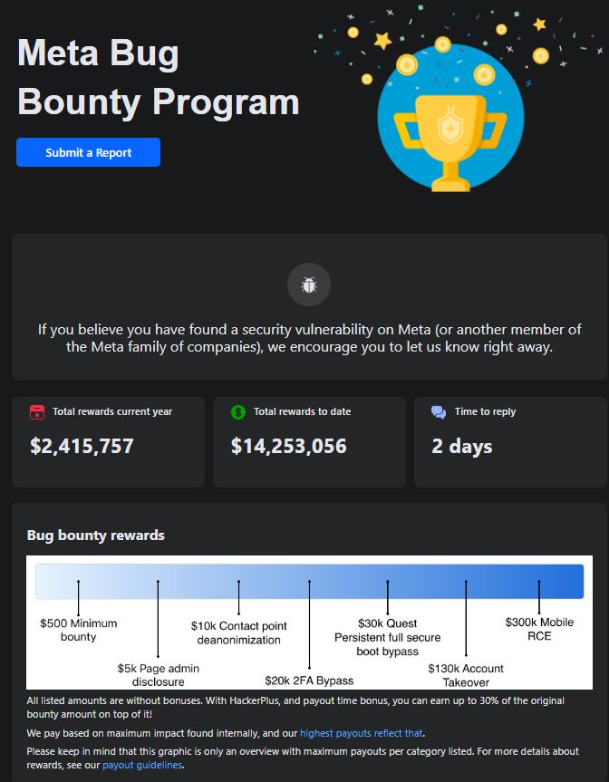Meta Bug Bounty Program for Security Vulnerabilities