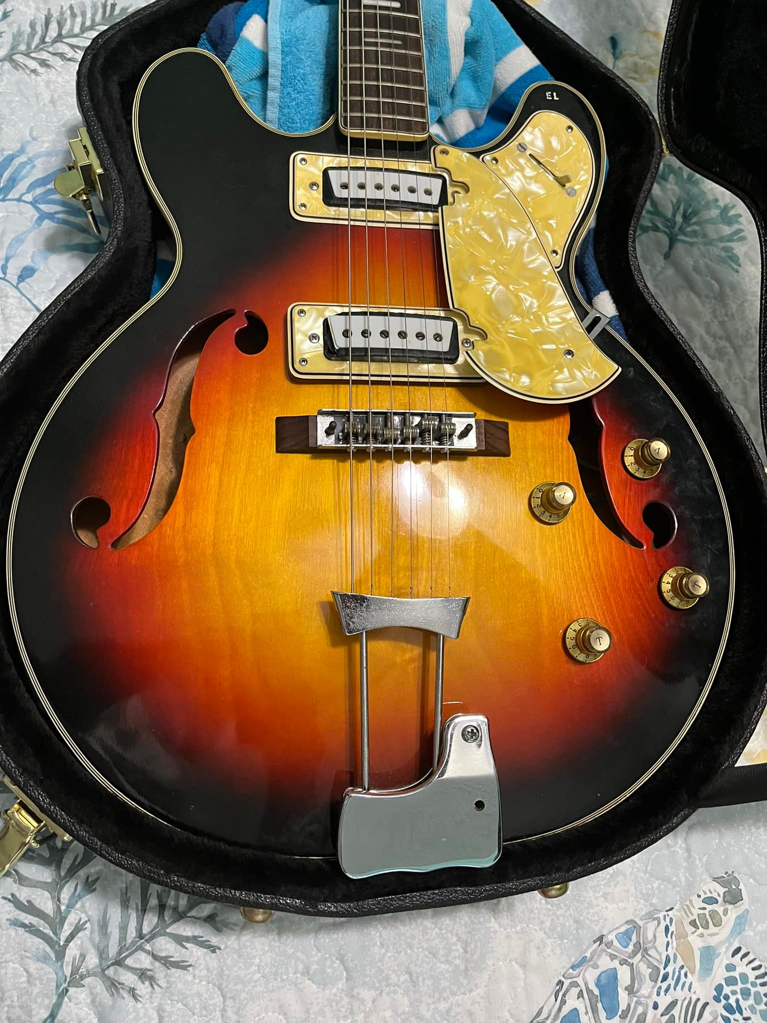 Restored 1970s Japanese-made pan guitar serial H608