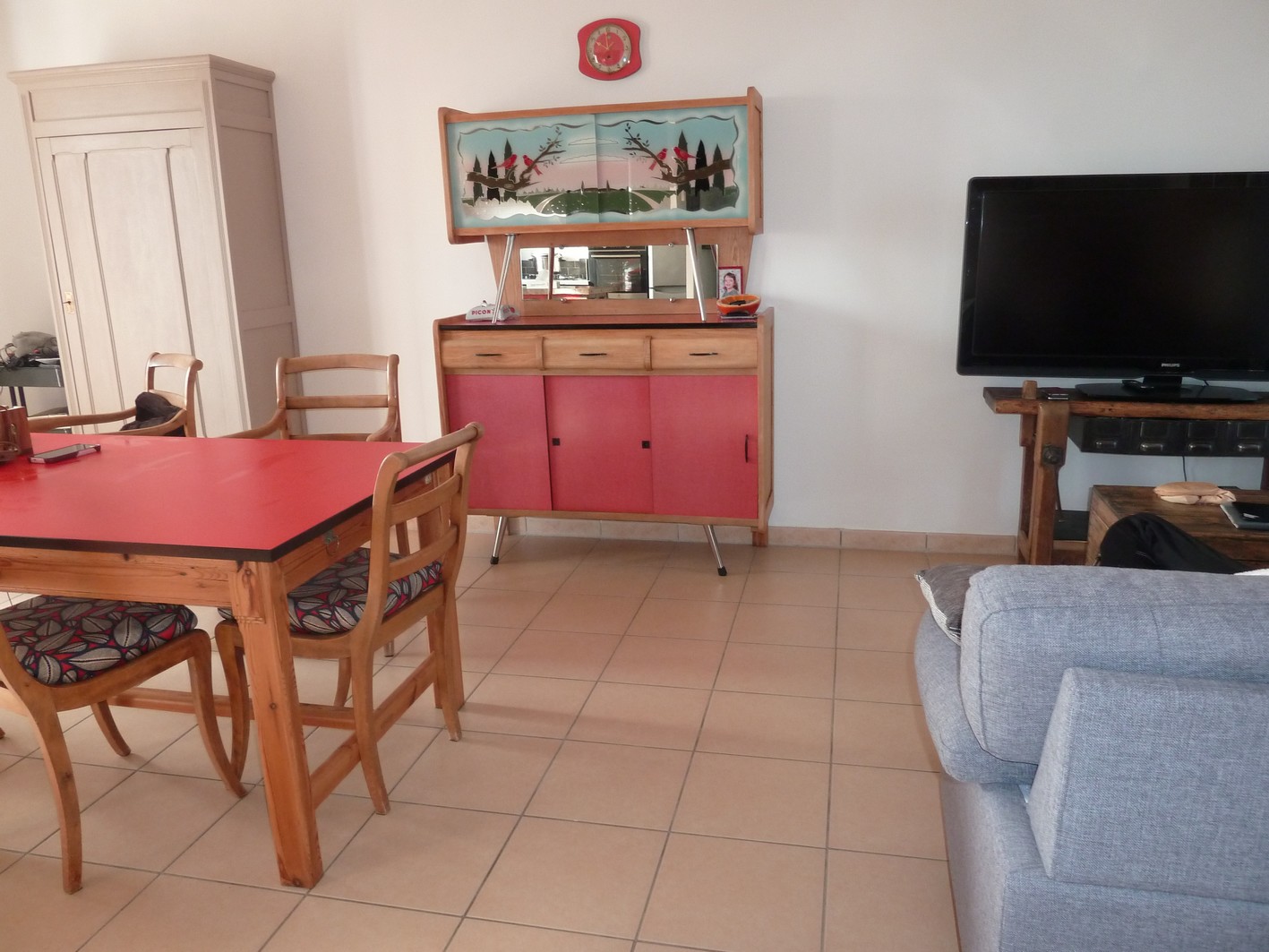Ancienne table à manger Art nouveau miniature avec 4 chaises, en bois foncé, miniature 1/12 pour maisons de poupées - France