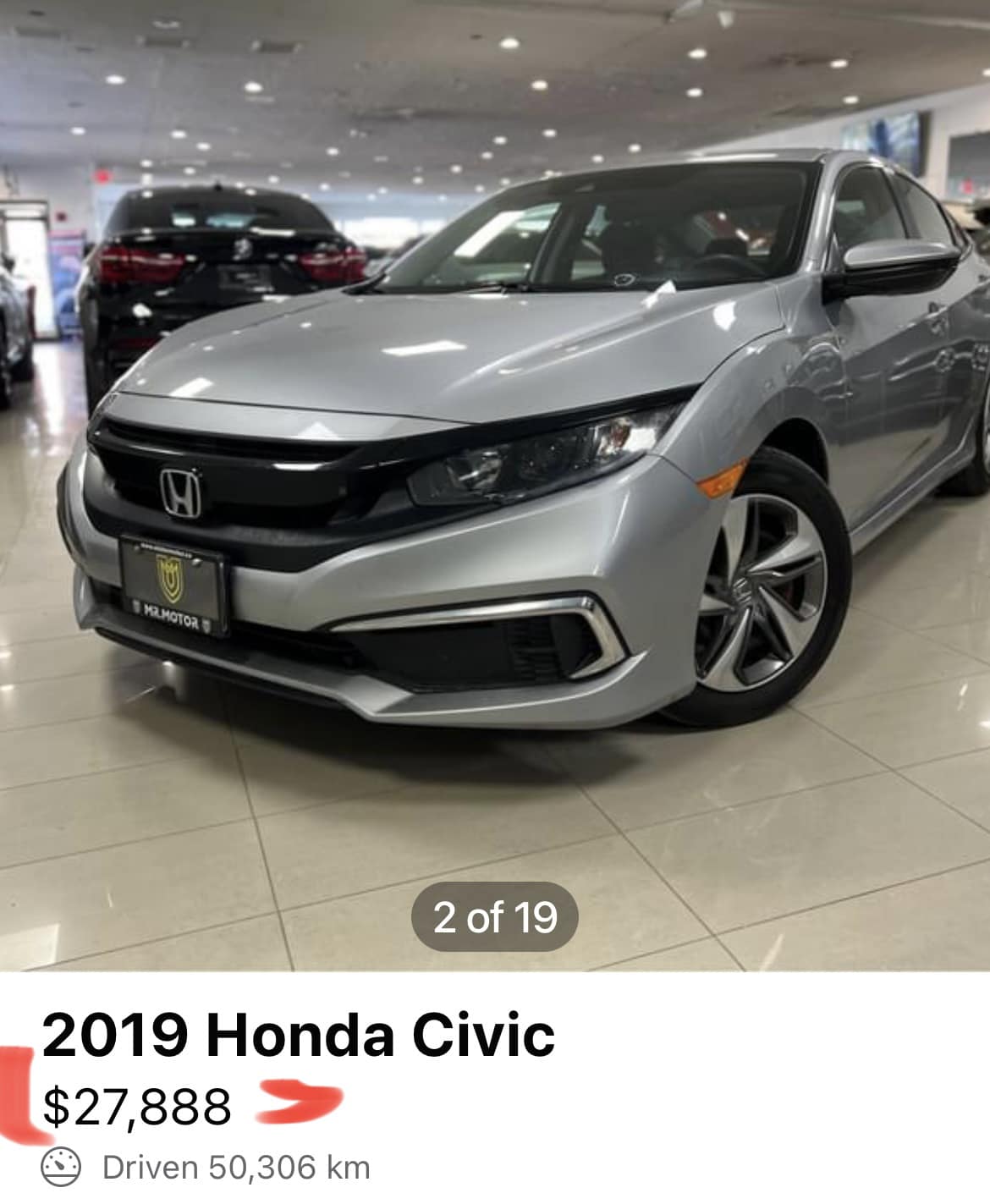 What is the fair price for a 2019 Honda Civic in India?