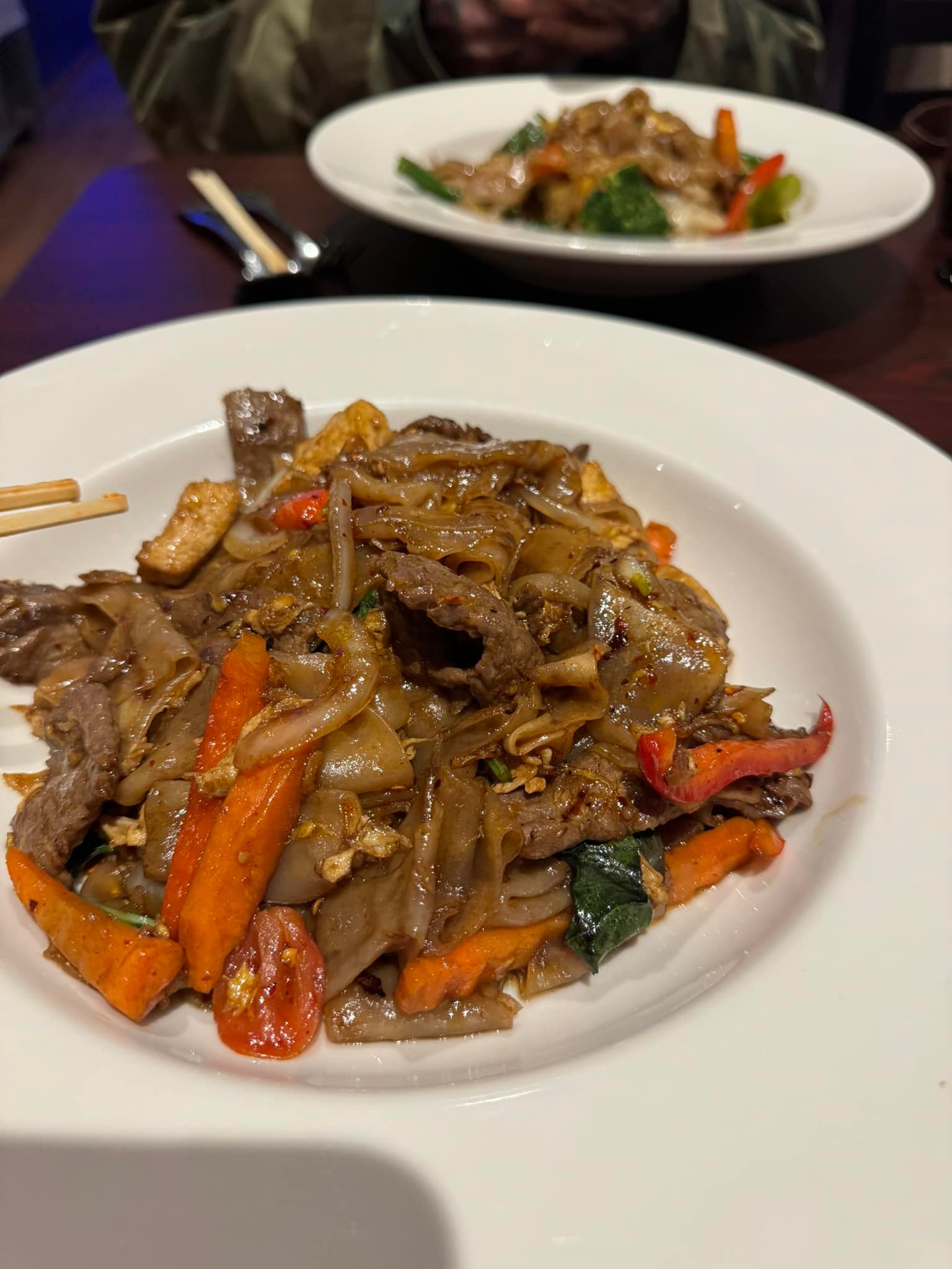 Thai Orchid's pad kee mao and crab rangoons impress