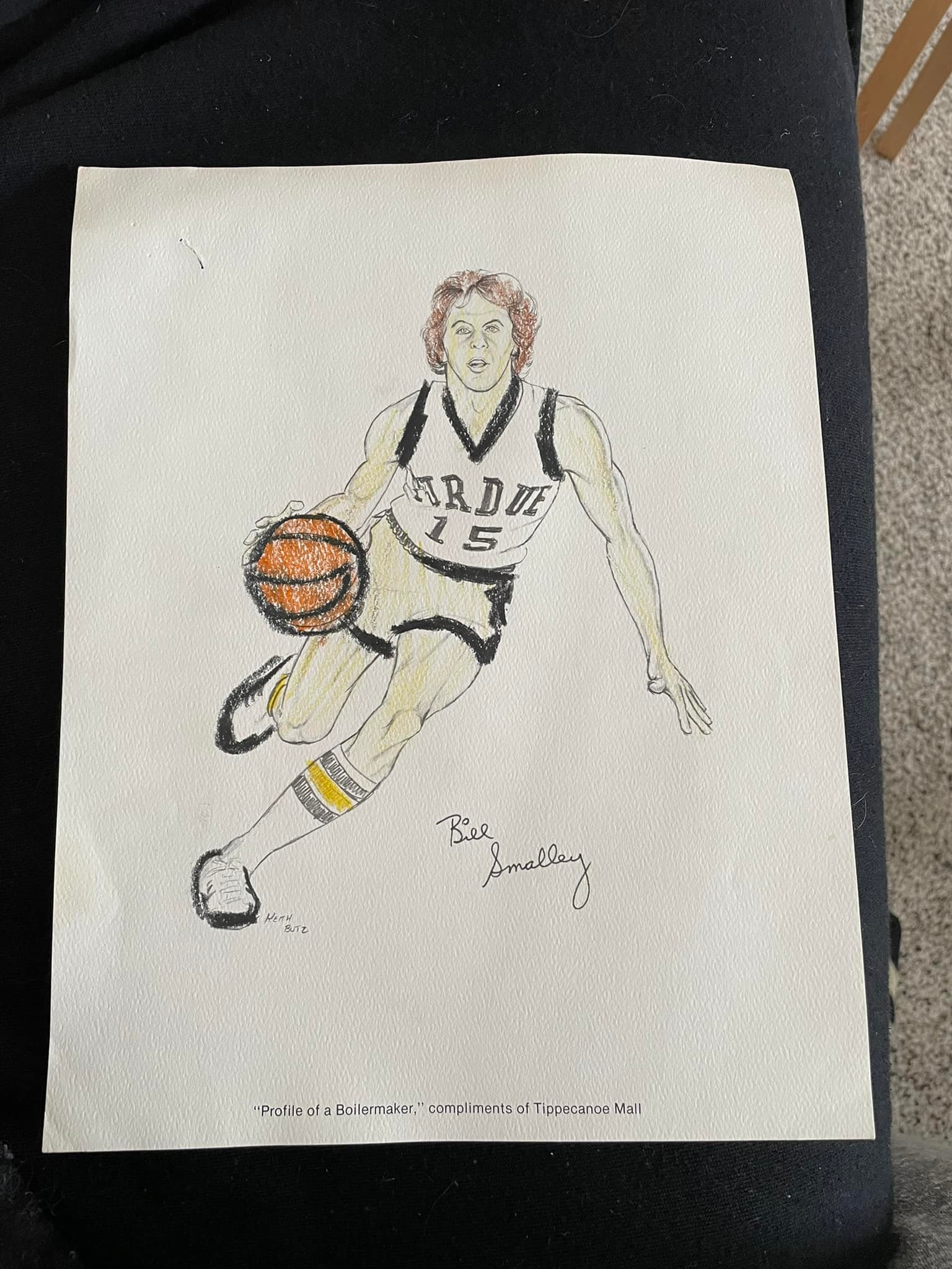 Vintage Purdue basketball team player drawings found