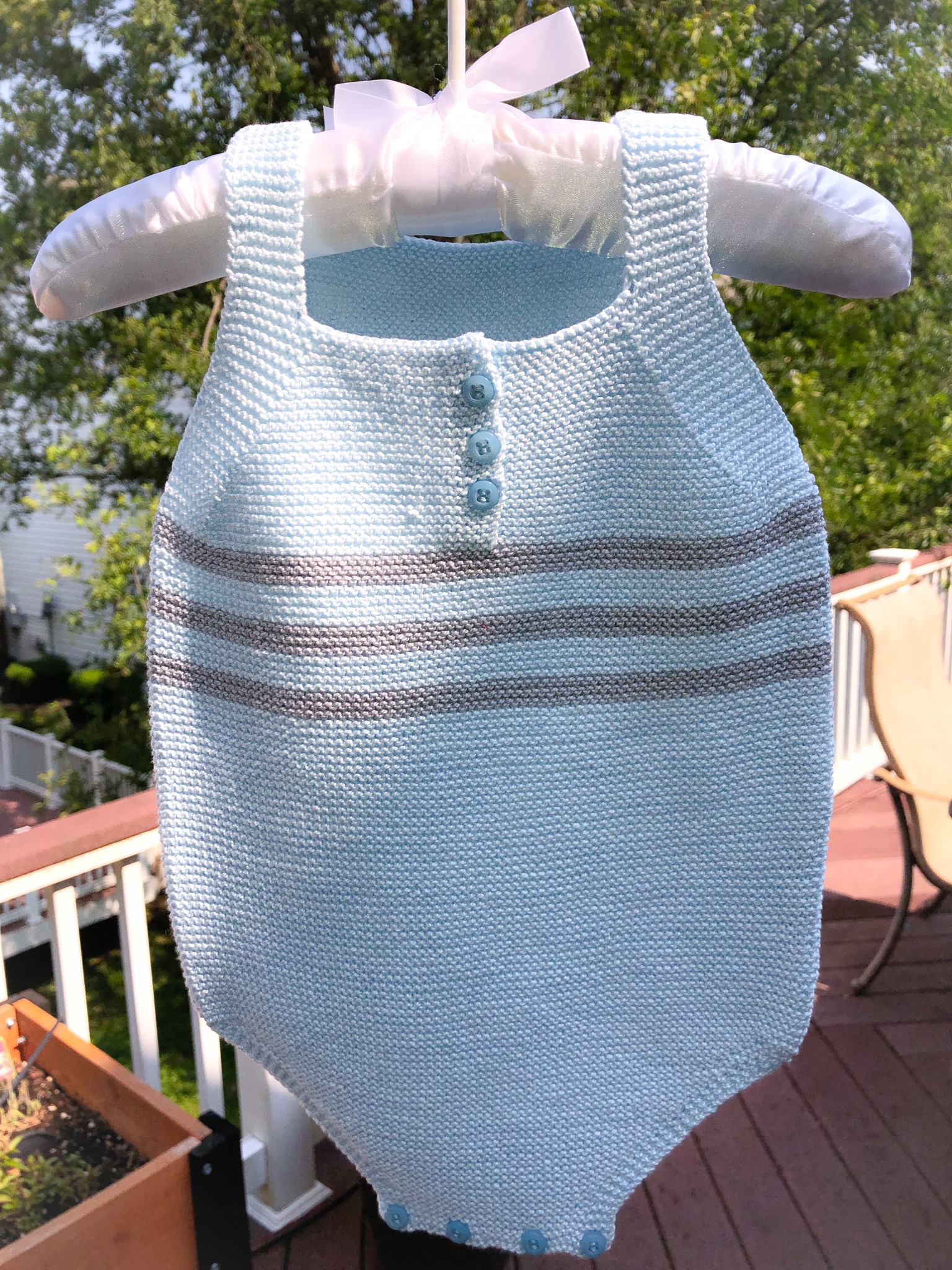 Misha & Puff Gertie romper in sunbather seersucker