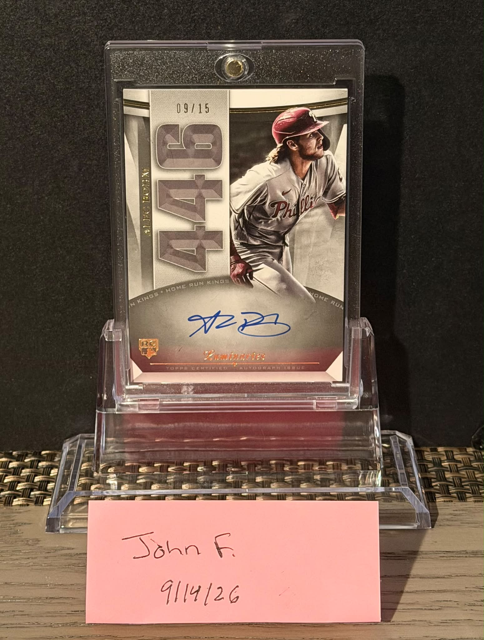 Graded 2021 Topps Chrome Alec Bohm rookie card is a Pink Refractor
