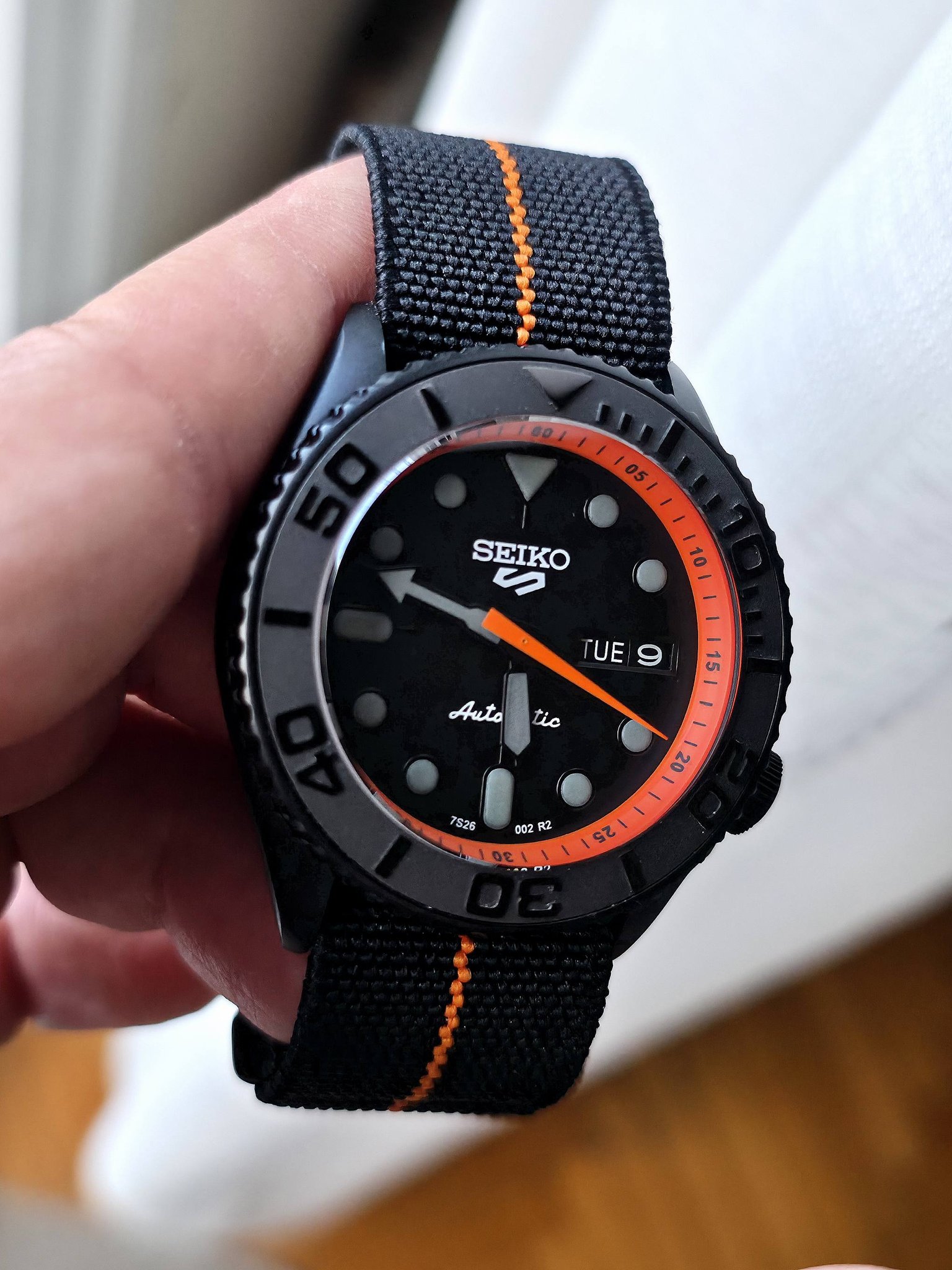 Seiko Mod Skx Black Matte 42mm NH36 Automatic watch