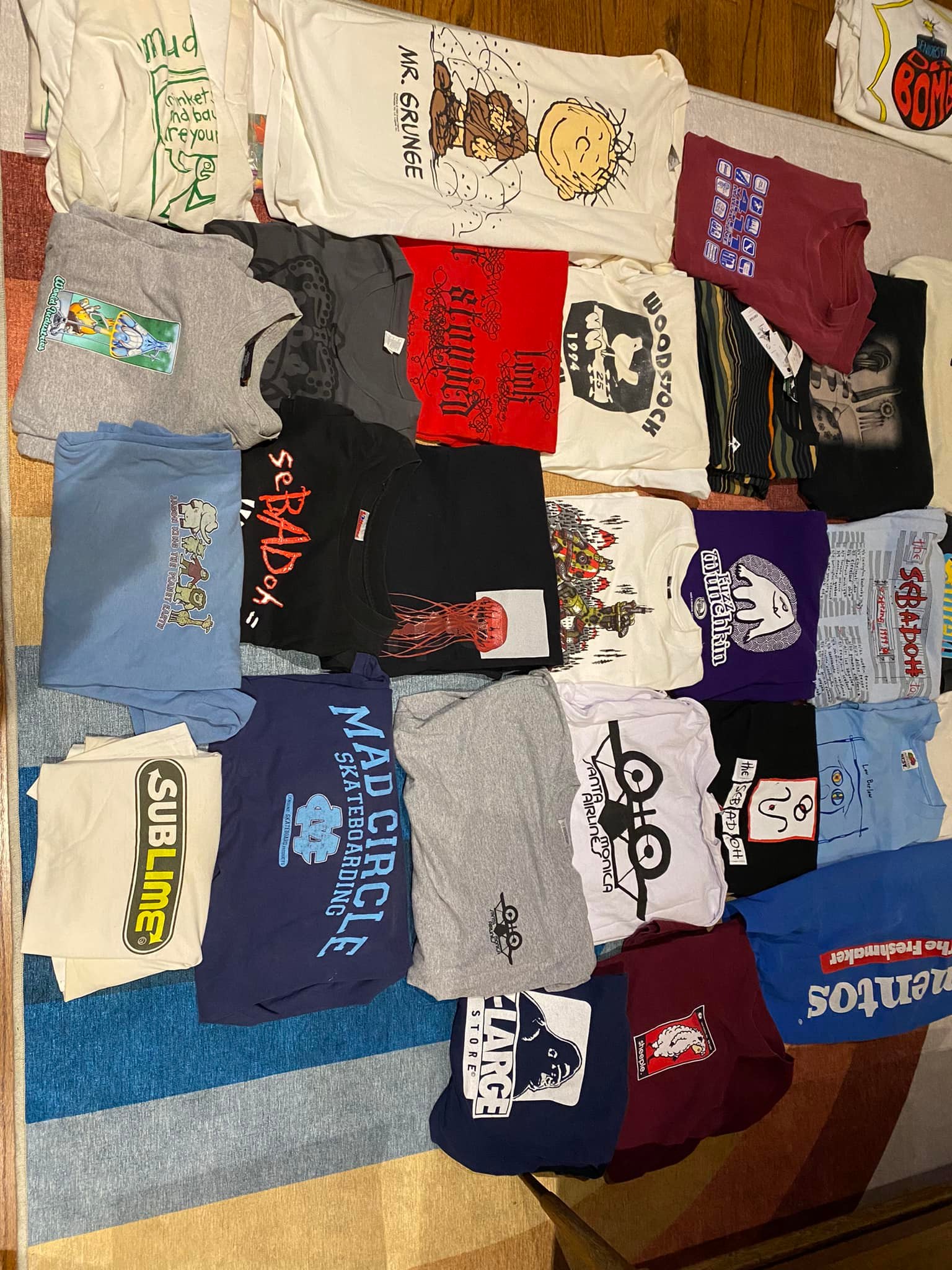 Vintage skateboard and band shirts for sale
