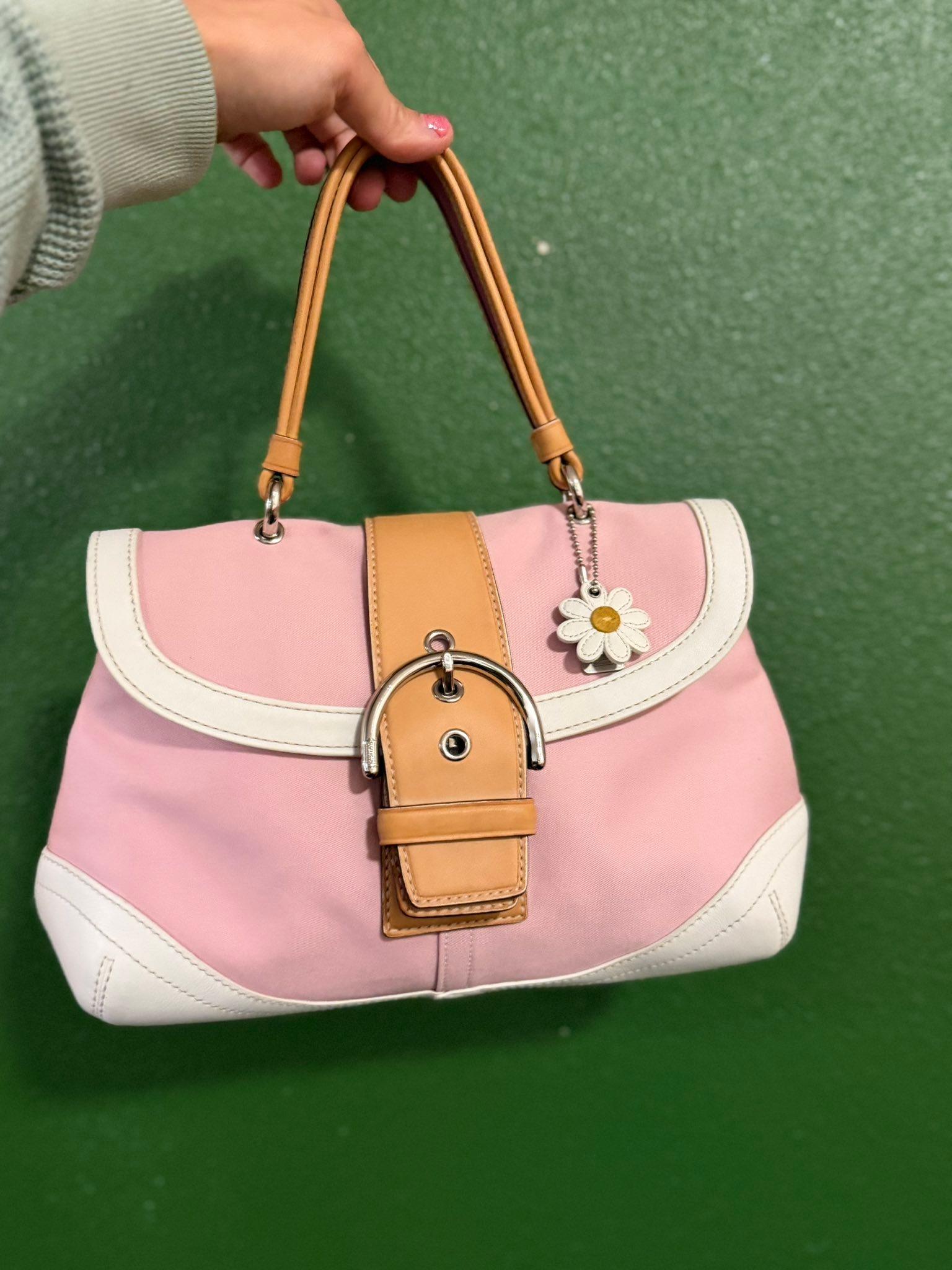 Vintage Coach Poppy Bandana Butterfly Graffiti Tote, Y2K aesthetic
