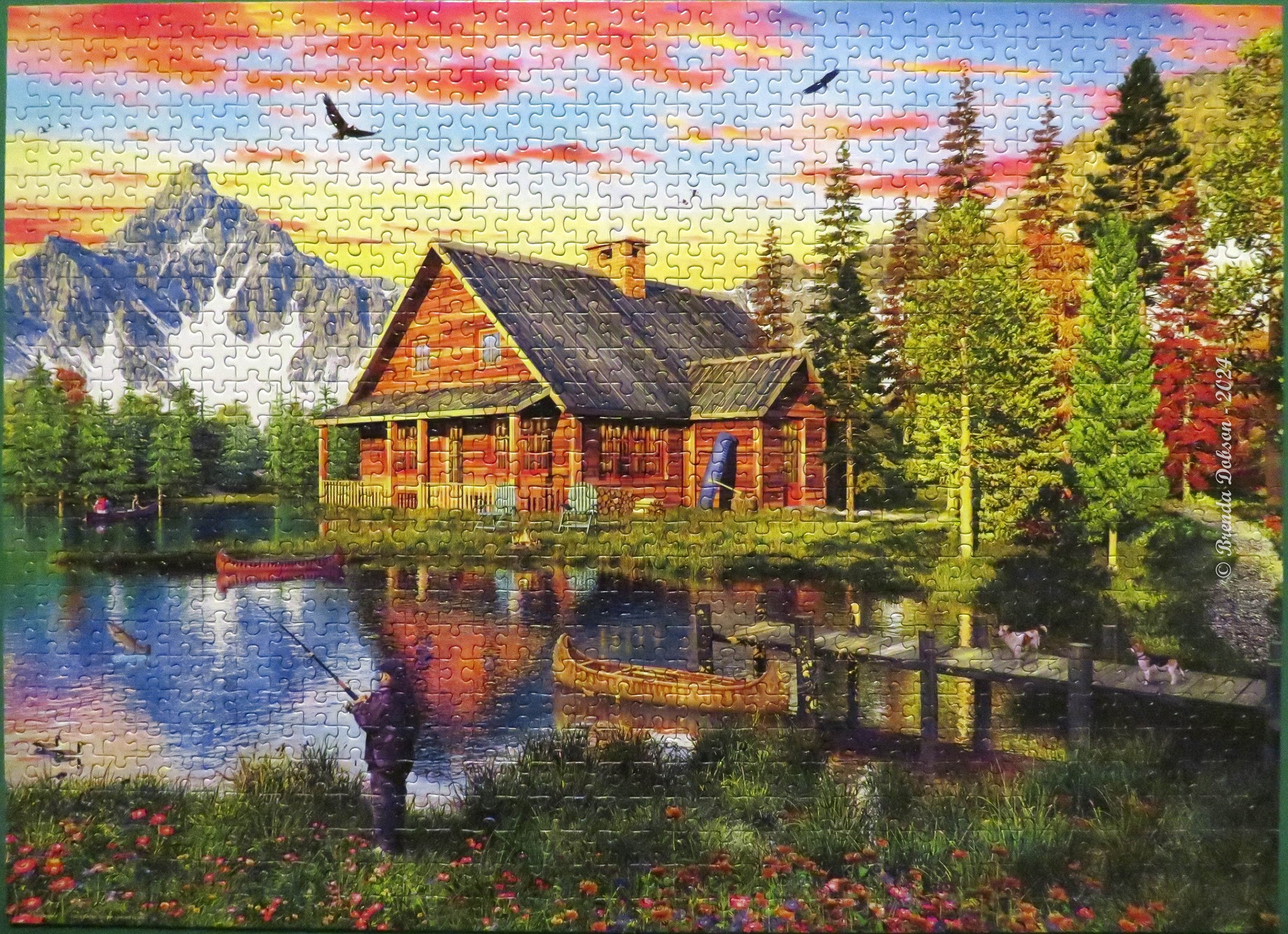 Puzzle Eurographics 1000 Pièces - 'Die Anglerhütte' Par Dominic Davison - 68x48 Cm - Neuf