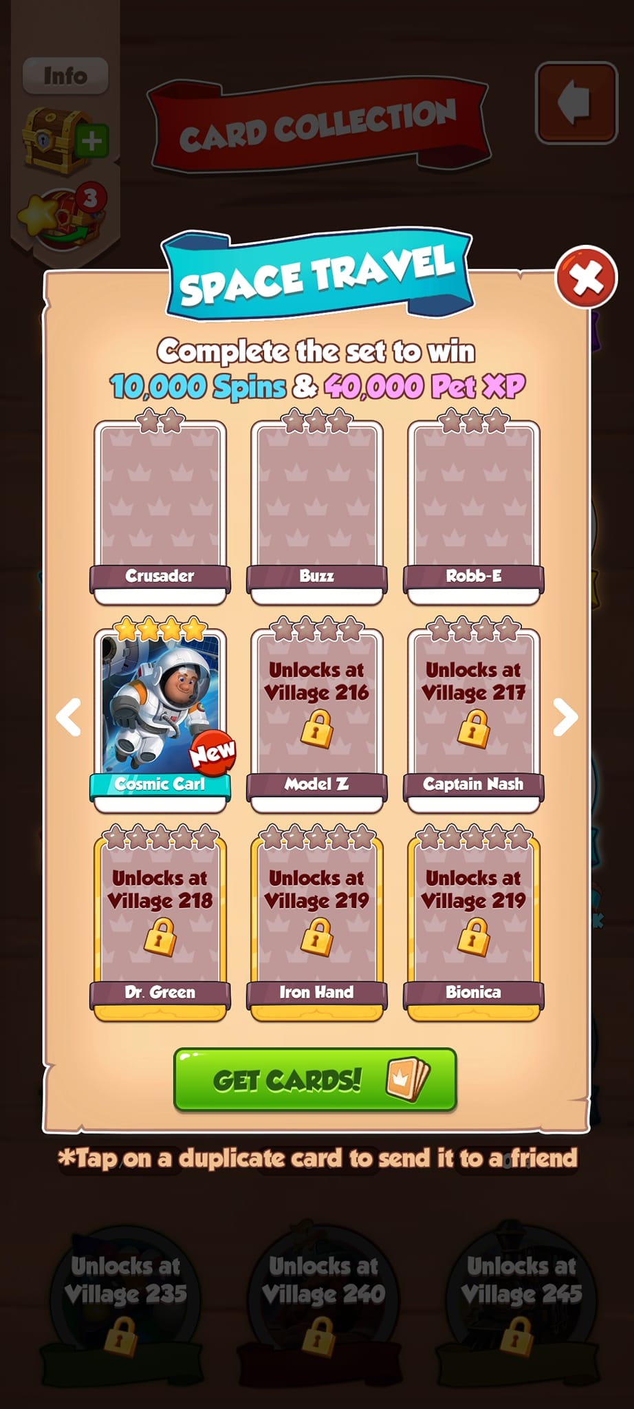 space travel coin master rare card SPACE: Galactic Edition Trading Cards Case Help completing Joker Card sets