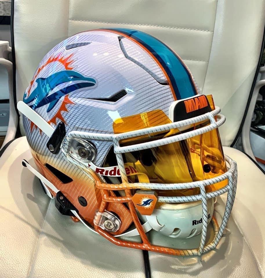 dolphin motorcycle helmets Miami Dolphins Authentic Speed Throwback Football Helmet 1980-1996 8060043 What do you fellas think
