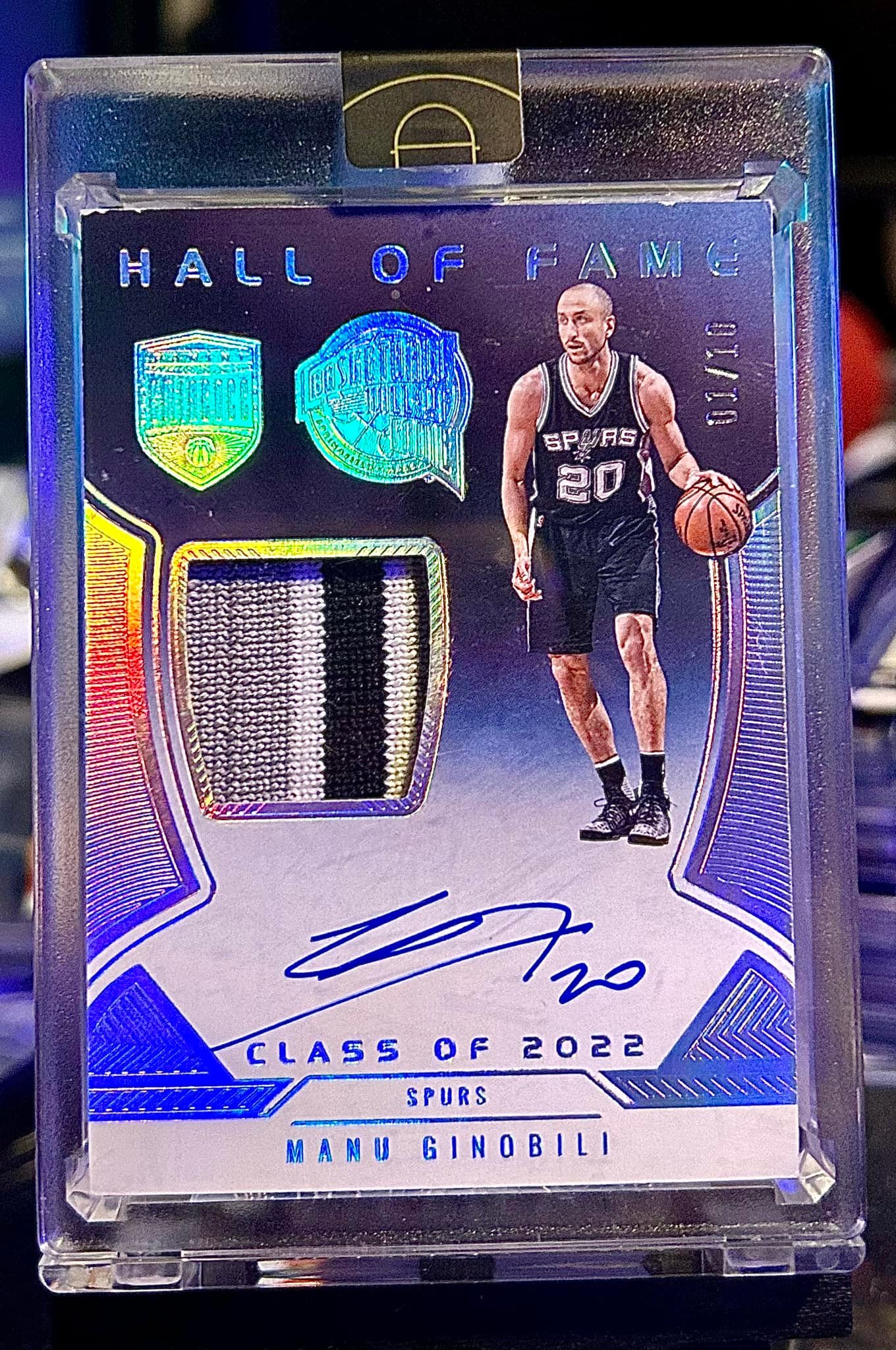 Eminence HOF Manu Ginobili Game Worn Patch Auto Card