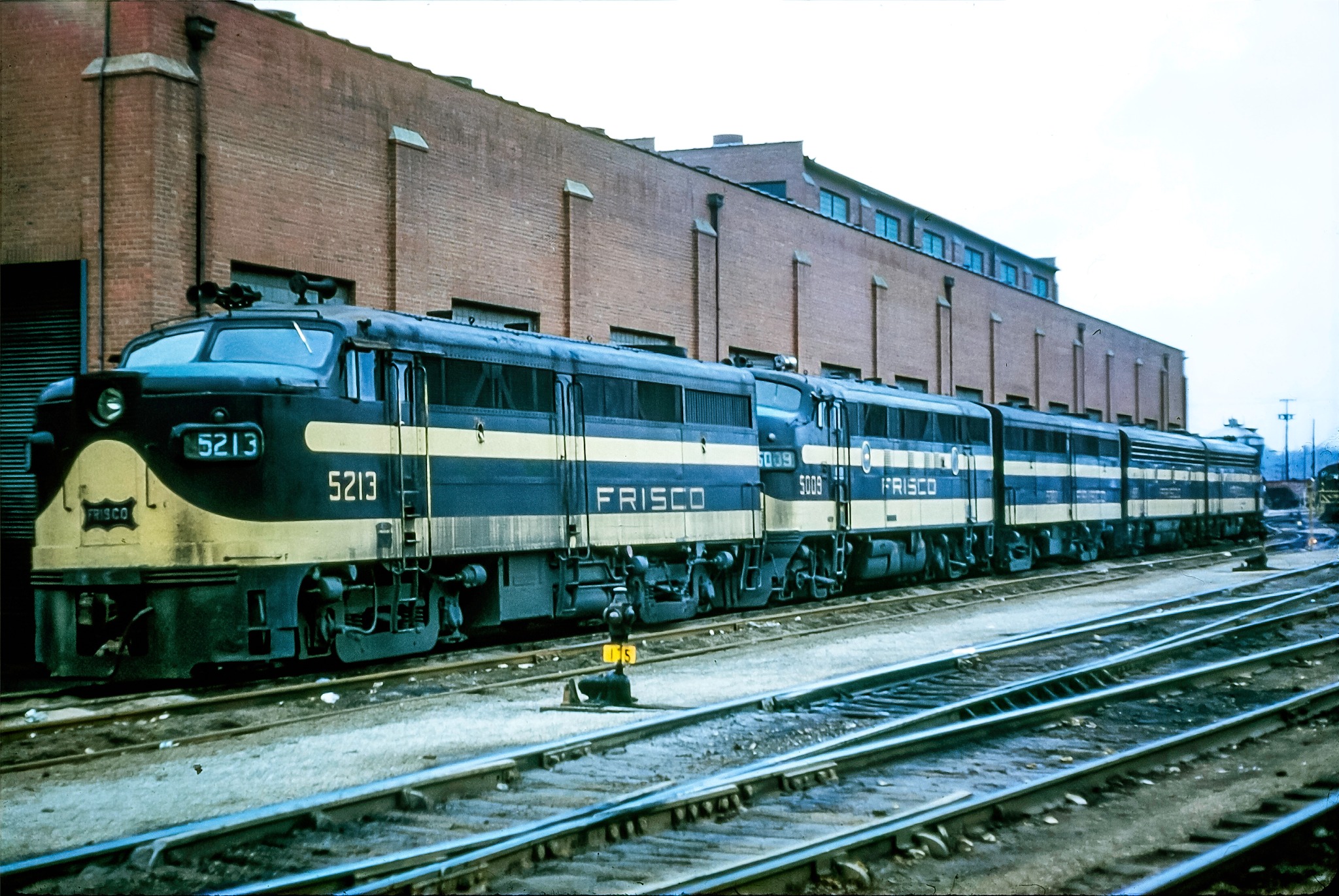 Frisco No 5000 EMD F-3A and No 553 Alco RS-2 in June 1958