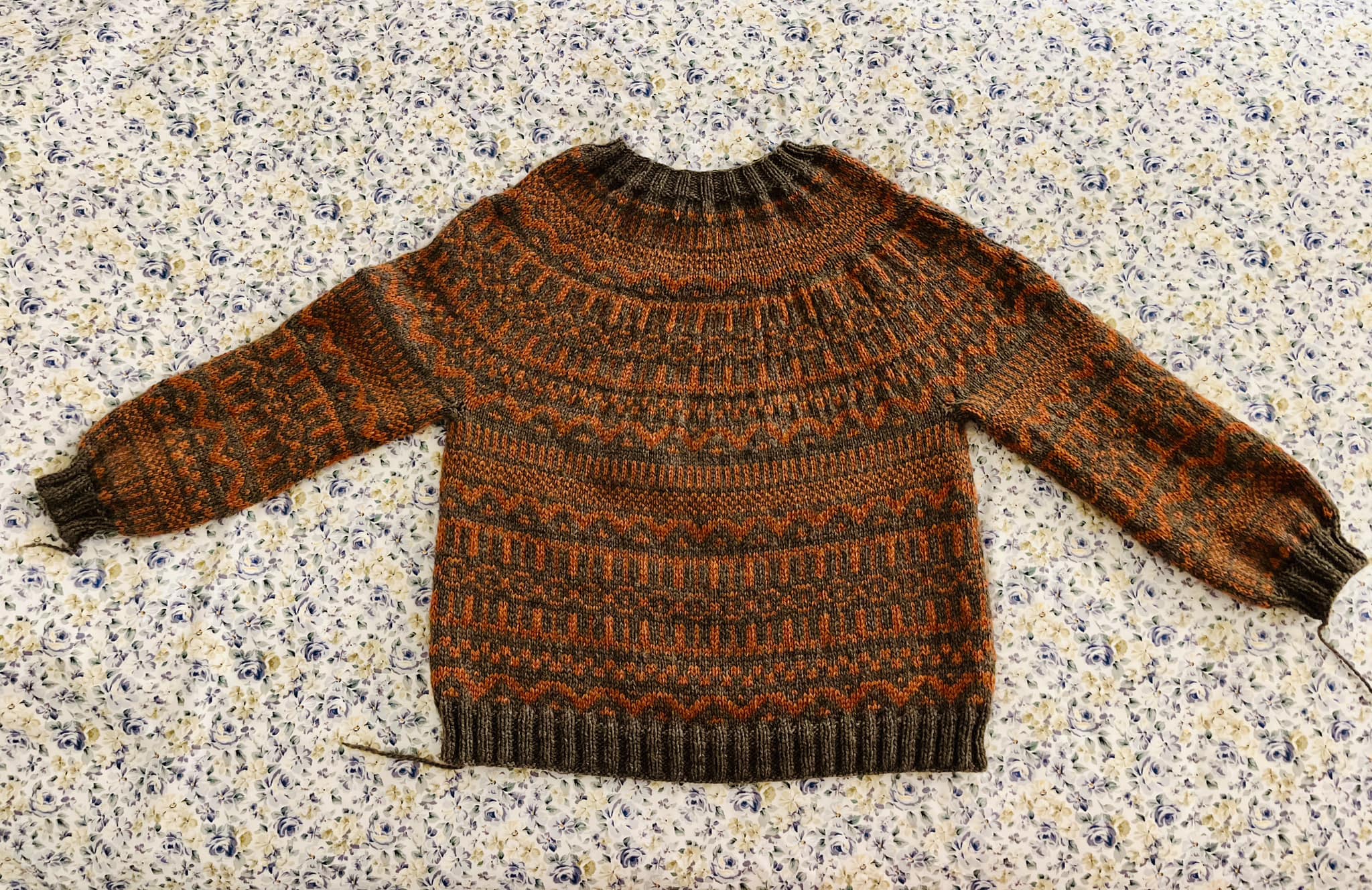 First colorwork sweater with Dazzler pattern and Plymouth