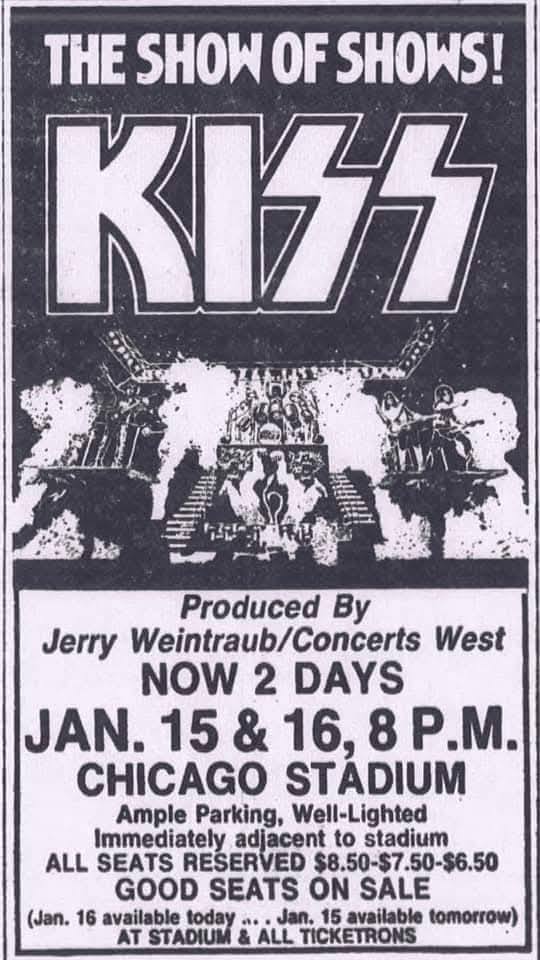 Kiss and The Rockets at Chicago Stadium on Alive II tour