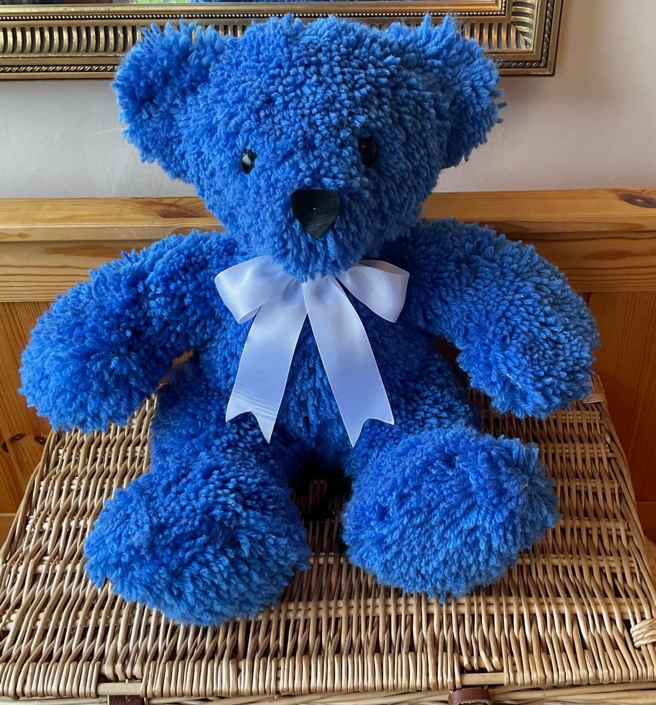 Handmade 12-inch blue bear named Bluey