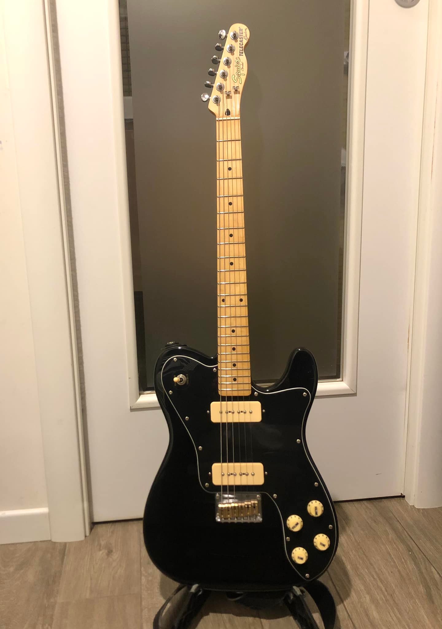 2004 Squier Telecaster Custom II with Duncan Designed P90s.