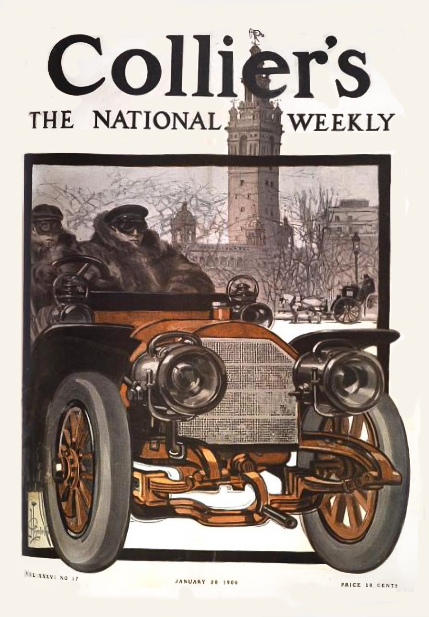 J.C. Leyendecker's 1906 Collier's cover with a Buick