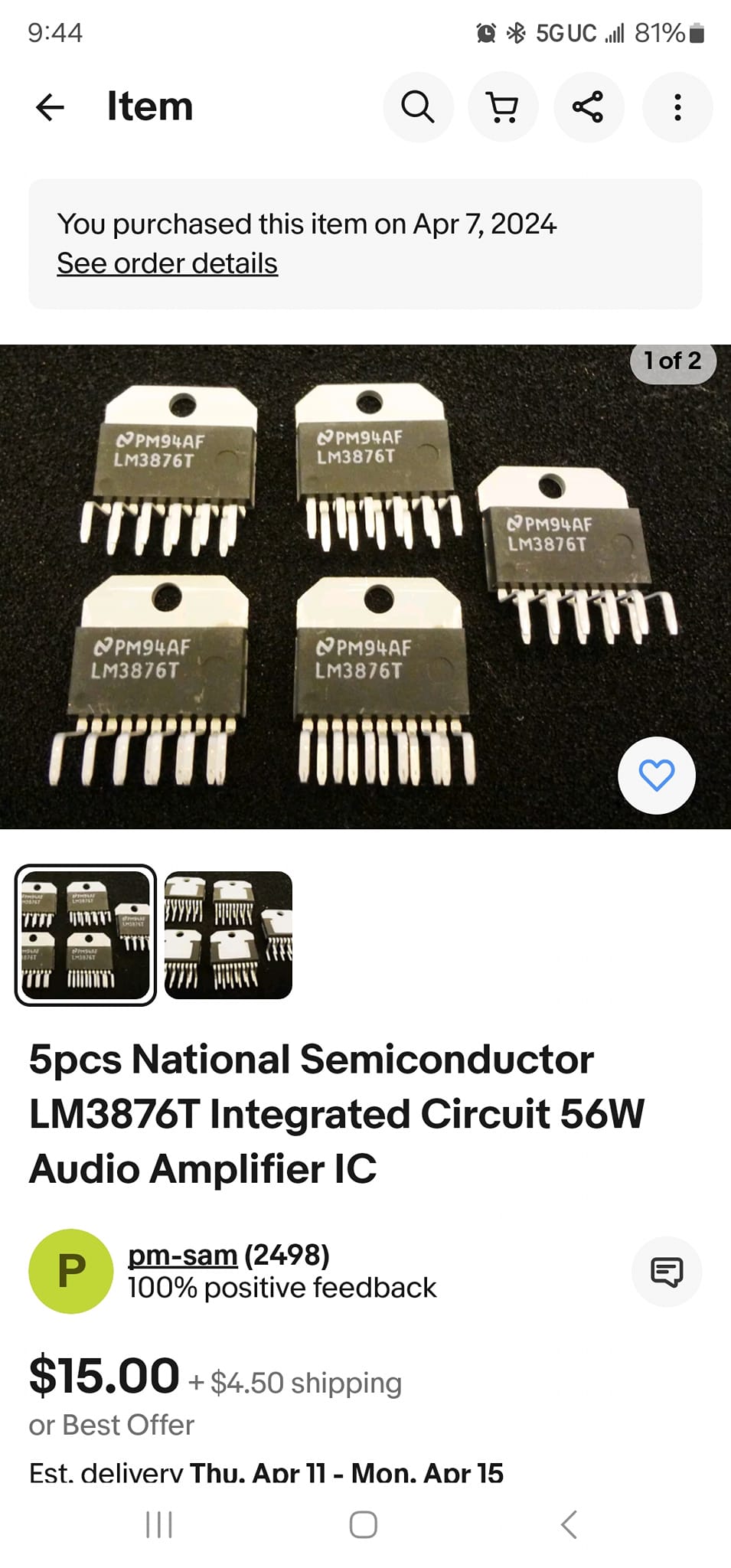Repairing Optonica SM-1510 amplifier's final stage module IC