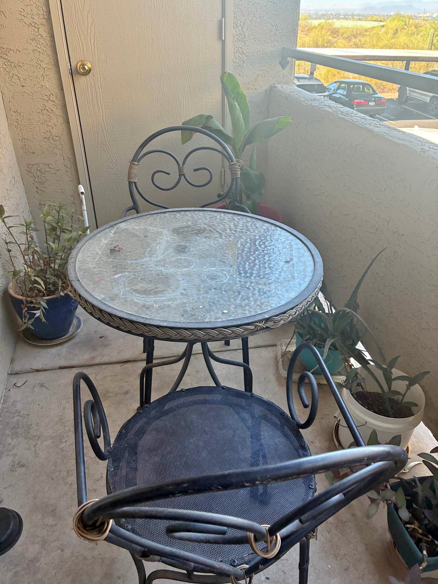 for sale used patio table and umbrella in tucson az PHI VILLA Outdoor Round Set w/Umbrella, 5pc Metal Furniture This MEETWARM patio set includes 1 oval table Patio furniture for Sale in