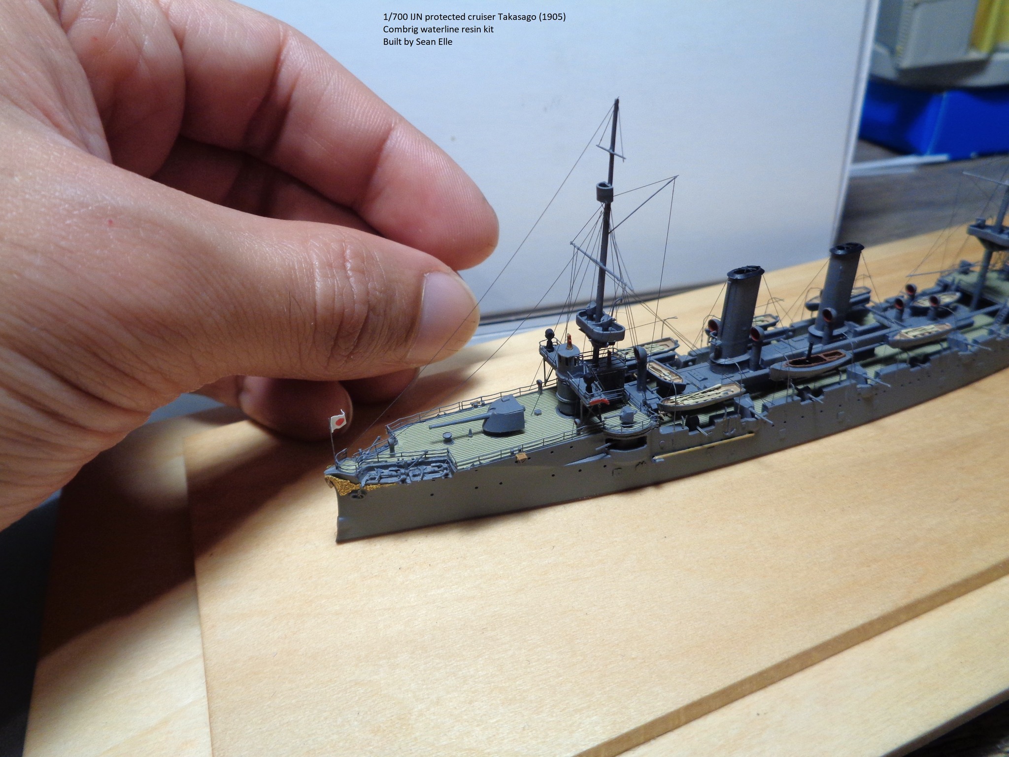 Combrig 1/700 IJN Takasago cruiser model finished