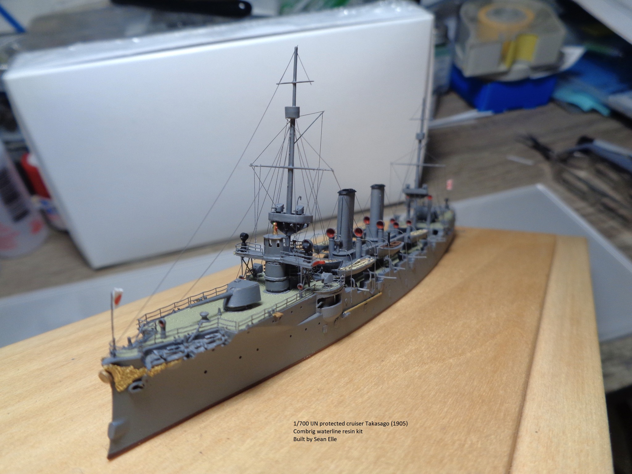 Combrig 1/700 IJN Takasago cruiser model finished
