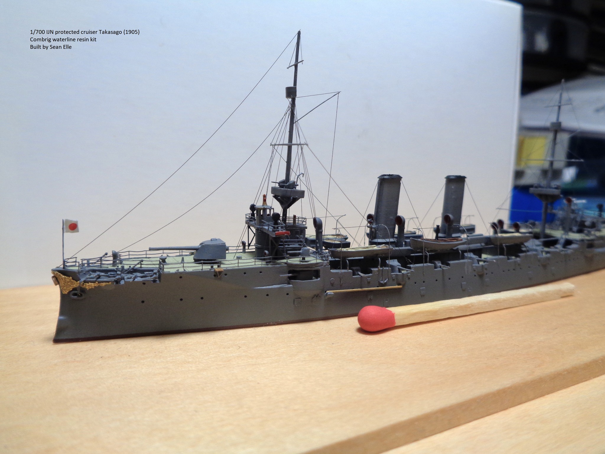 Combrig 1/700 IJN Takasago cruiser model finished