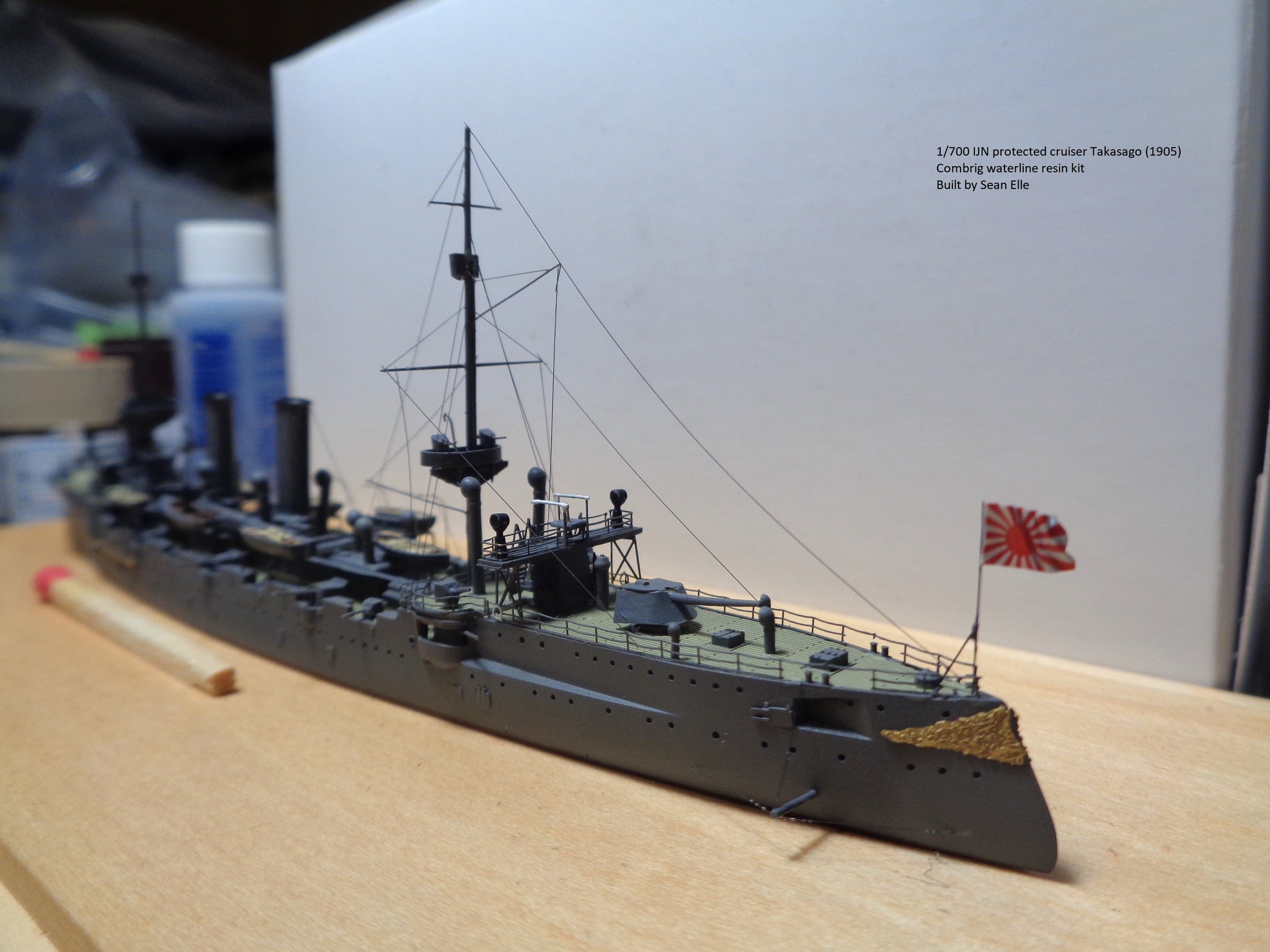 Combrig 1/700 IJN Takasago cruiser model finished