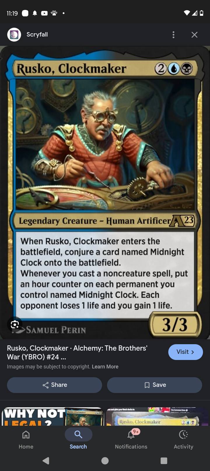 What cards fit Rusko, Clockmaker's time theme in Magic: the Gathering?
