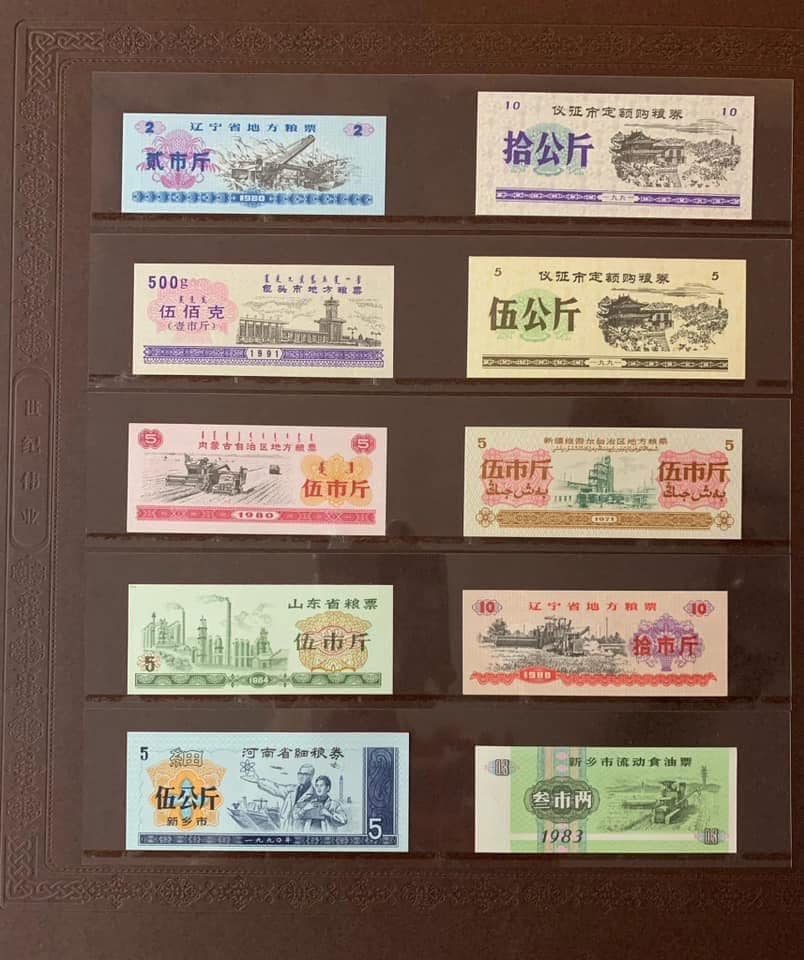 S3165: 《 世纪伟业粮票珍藏册》 #全册粮票共100枚1955年是中国粮票