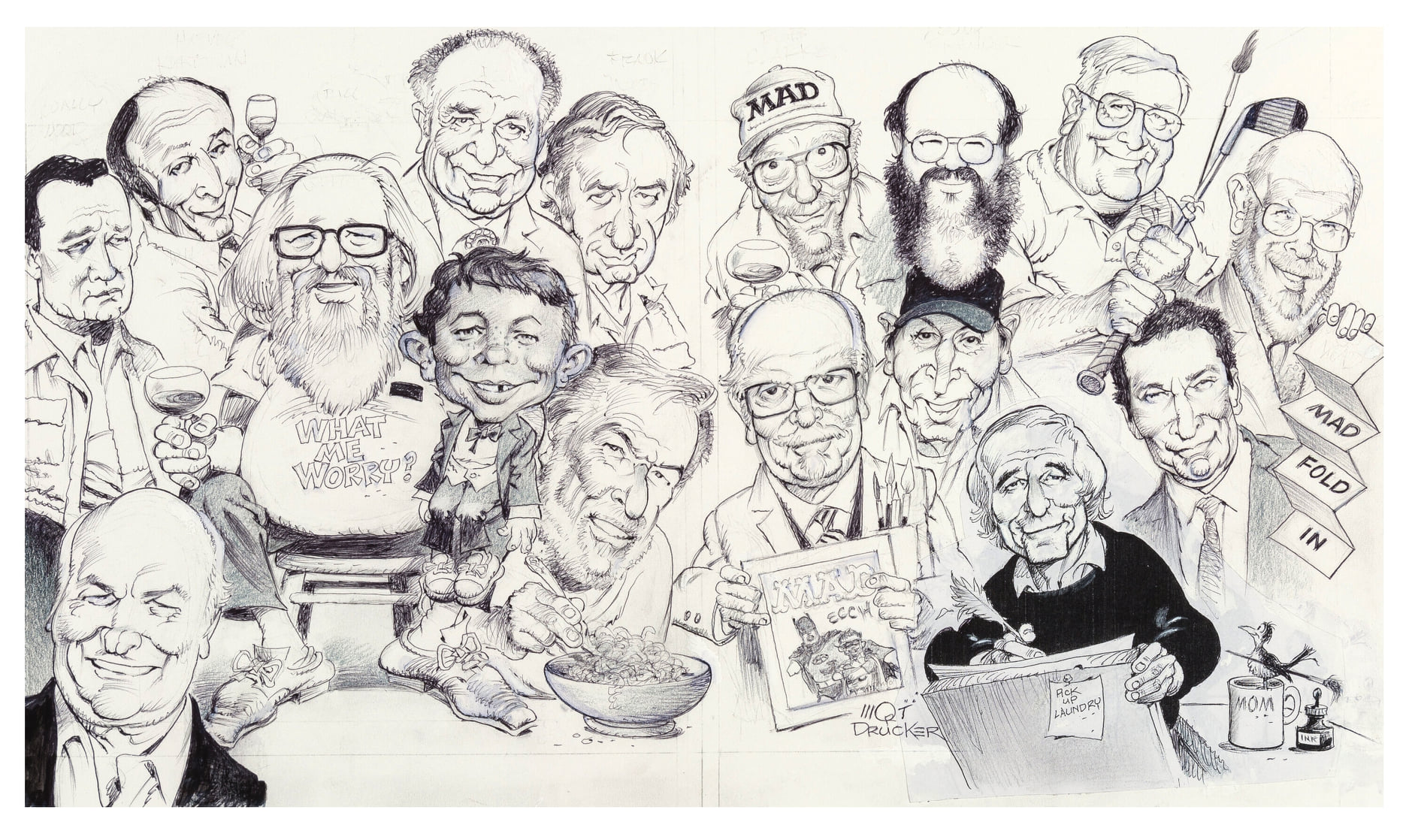 Who are the unknown Mad Magazine contributors in Mort Drucker's