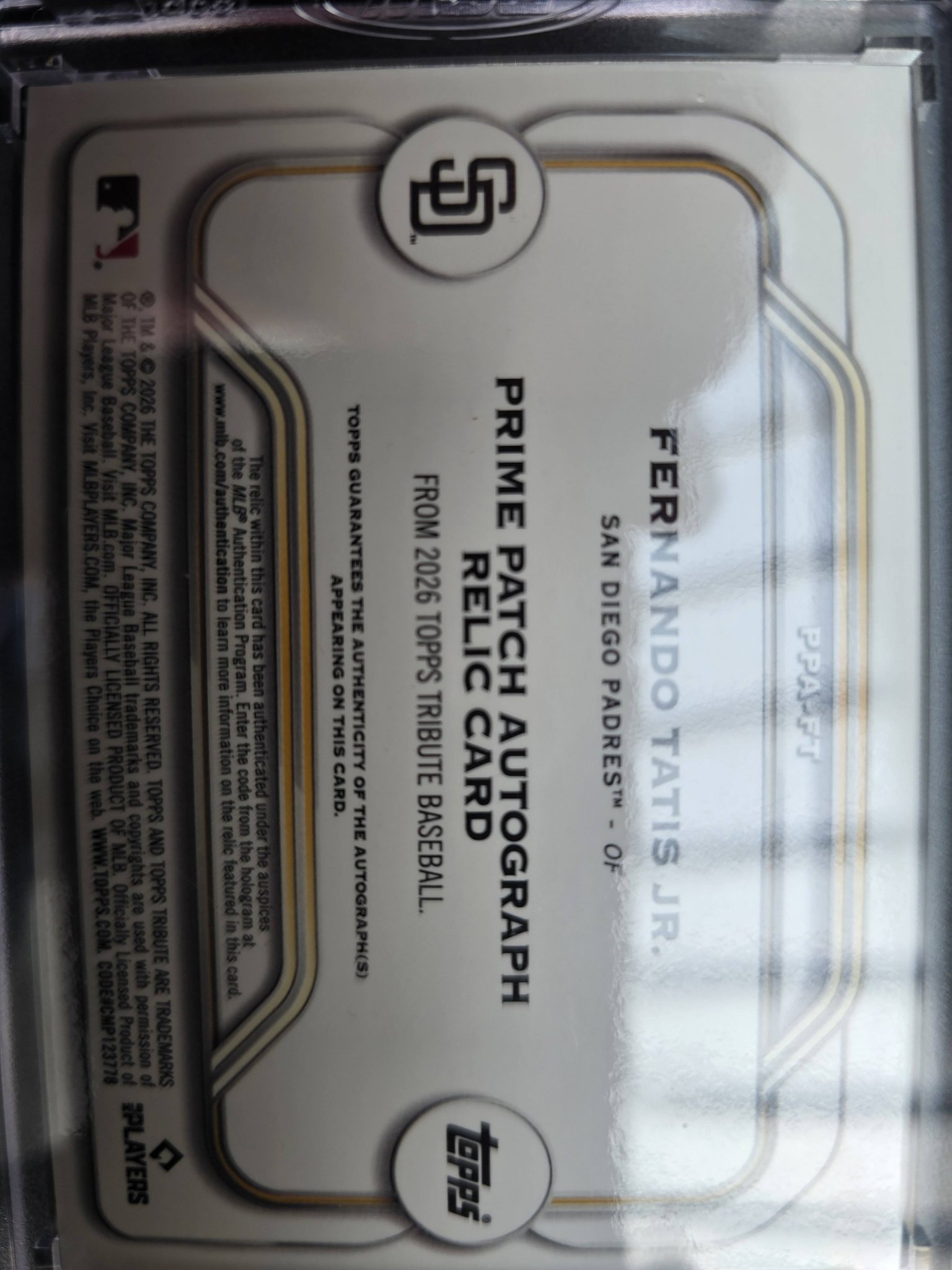 Fernando Tatis Jr game-used relic card pull