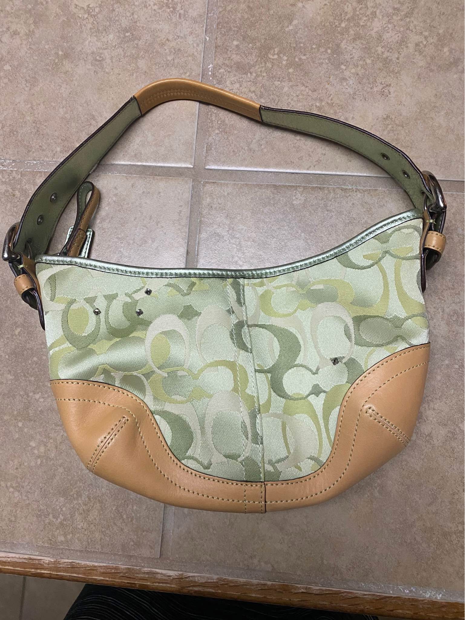 Coach 2005 Limited Edition Green Signature C Optic Ladybug adorned 