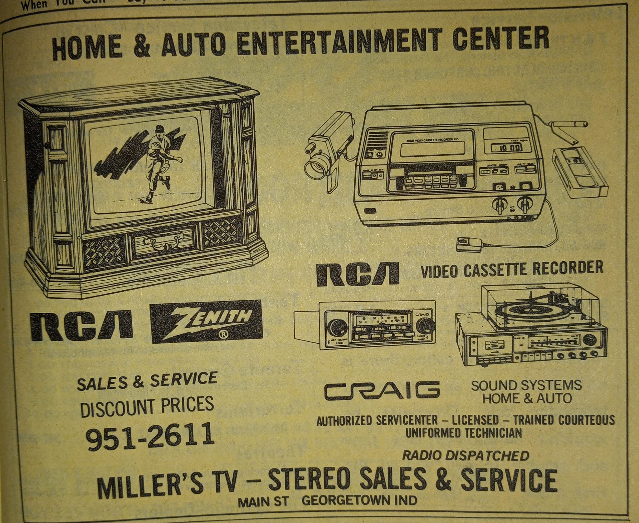 This ad was in a 1979-80 phone book. Miller's TV and Stereo on