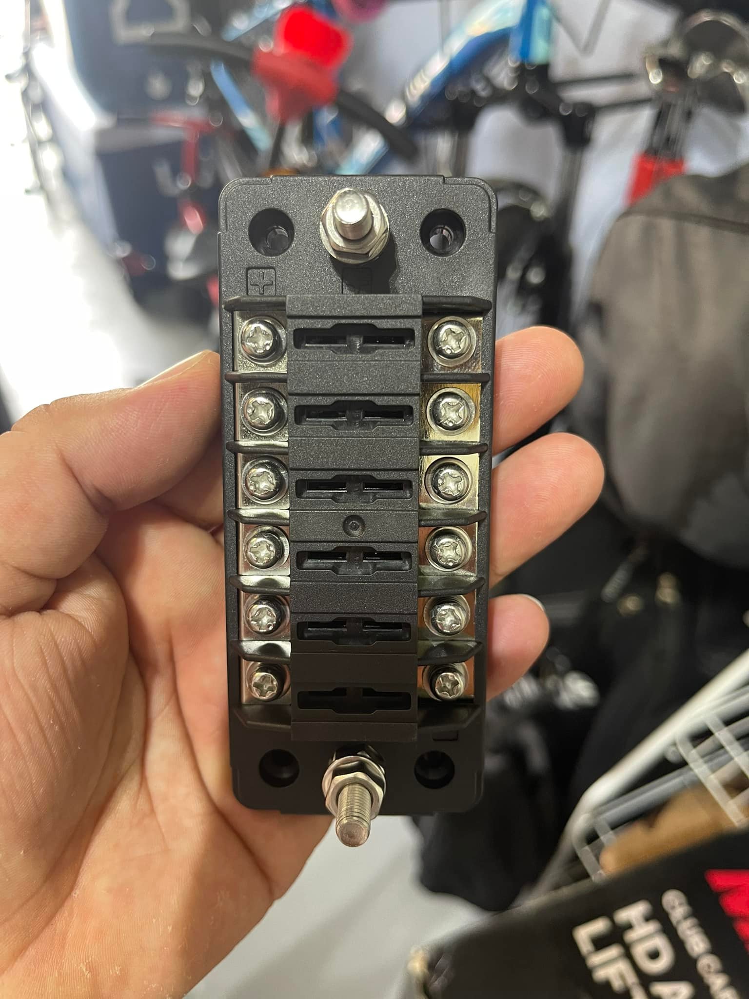 2-Pack 12V Junction Block / Bus Bar Terminal – 30A, Plated Brass (Black)