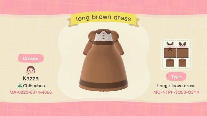 First DIY dress made in Animal Crossing New Horizons