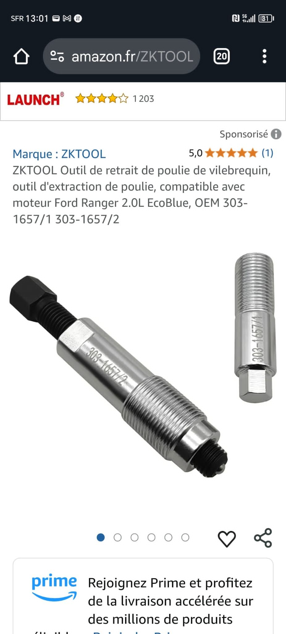 ZKTOOL Extracteur de poulie de vilebrequin, extracteur de