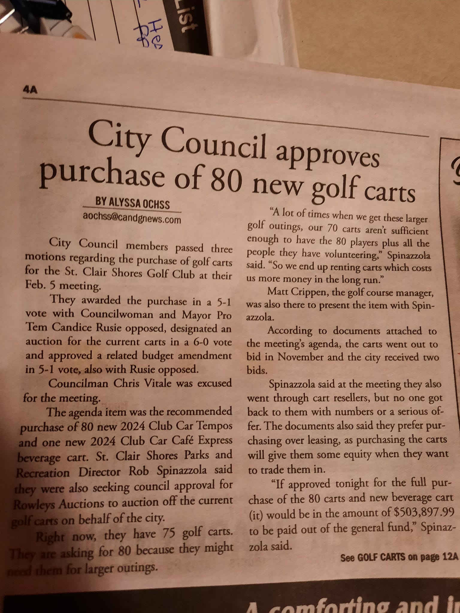 Is buying 80 new golf carts a necessary expenditure?