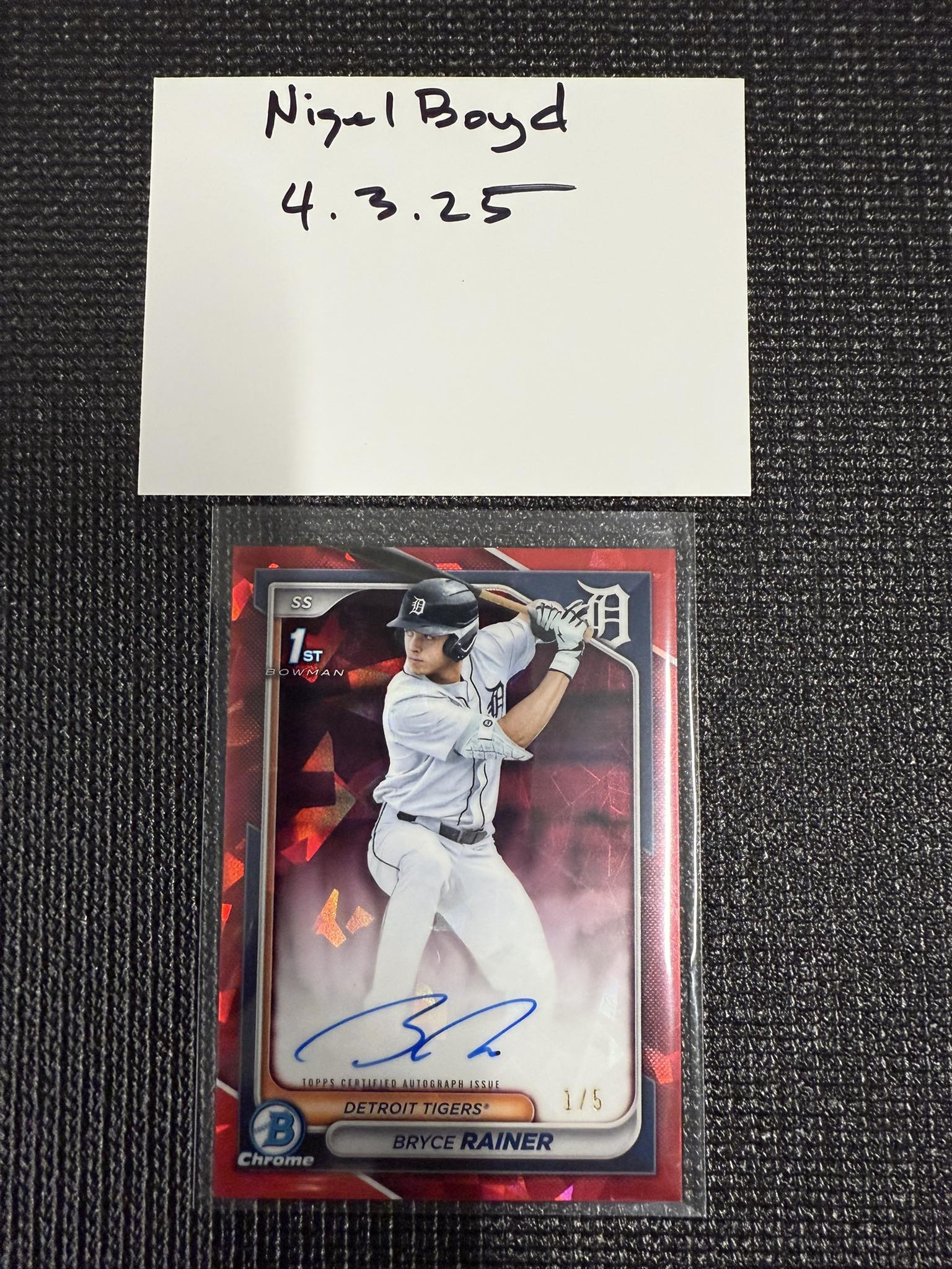 2024 Bowman Draft Sapphire Bryce Rainer Auto RED 1/5 $3500 OBO
