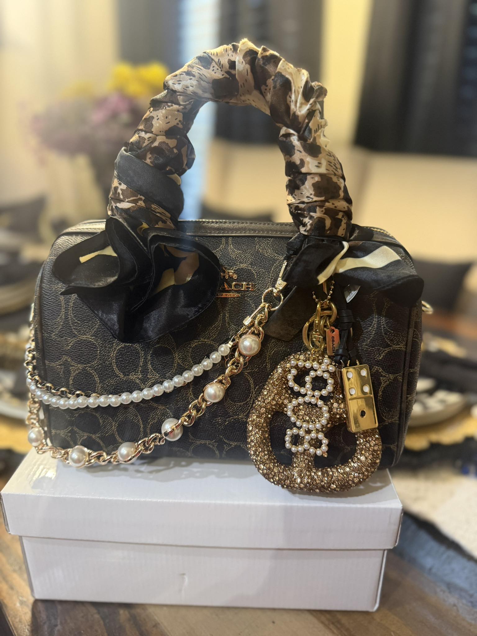 Coach signature loved leather rowan bag review