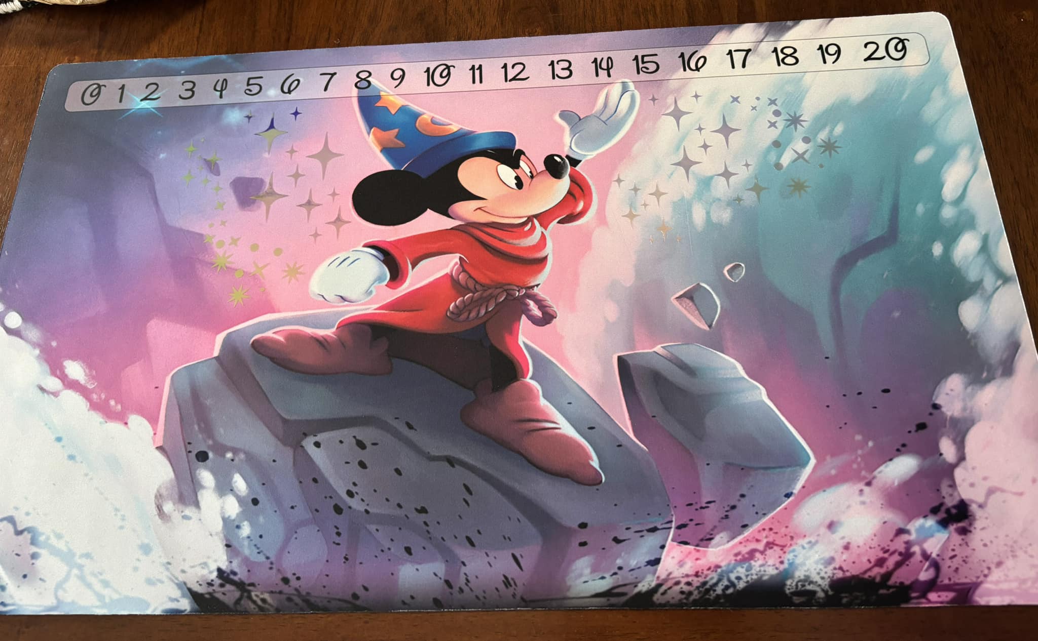 Mickey Sorcerer playmat foiled to mimic D23 promo