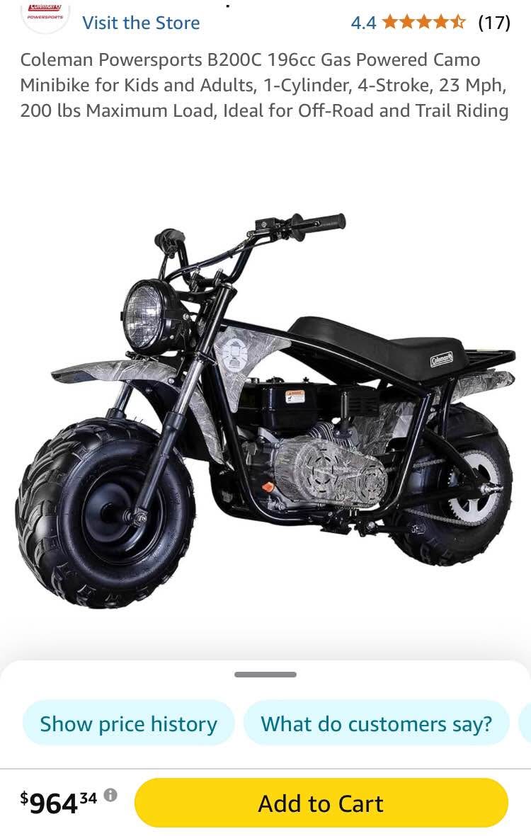 coleman 196cc gas-powered mini bike b200c B200R B200c Coleman Powersports 196cc Mini