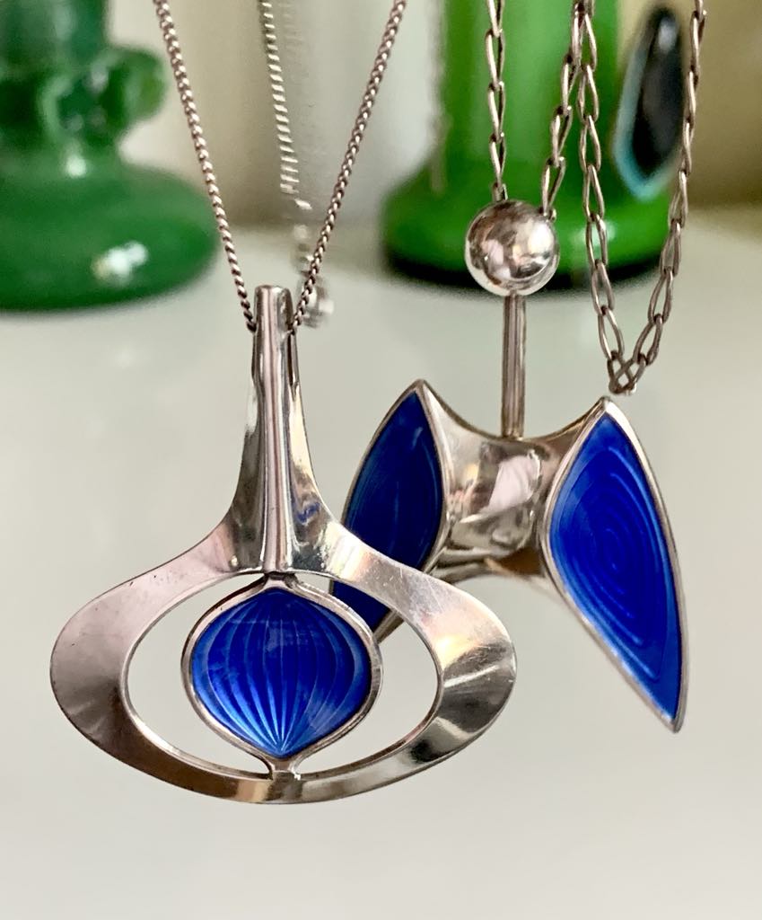 Pendentif En Argent Sterling Et émail Aksel Holmsen Norway - Vintage, Neuf Avec étiquettes