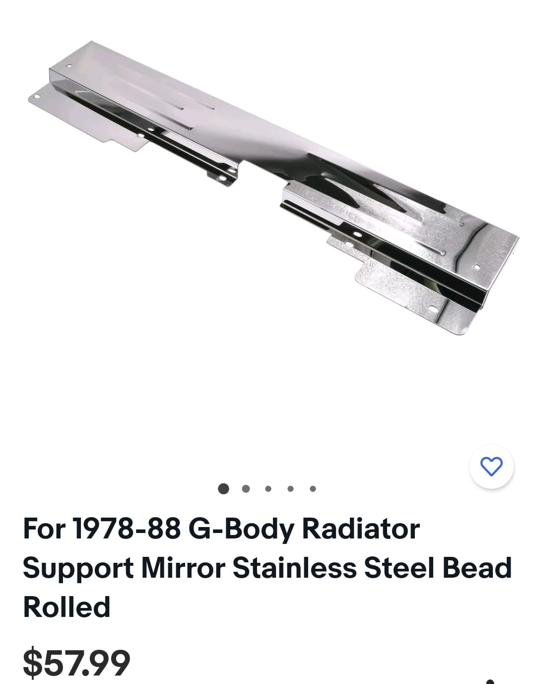 Mirror Stainless Steel Bead Rolled Radiator Support Replacement For G-Body Regal Pontiac Grand Prix Caballero Monte Carlo El Camino 1978 1988 Vehicle Par
