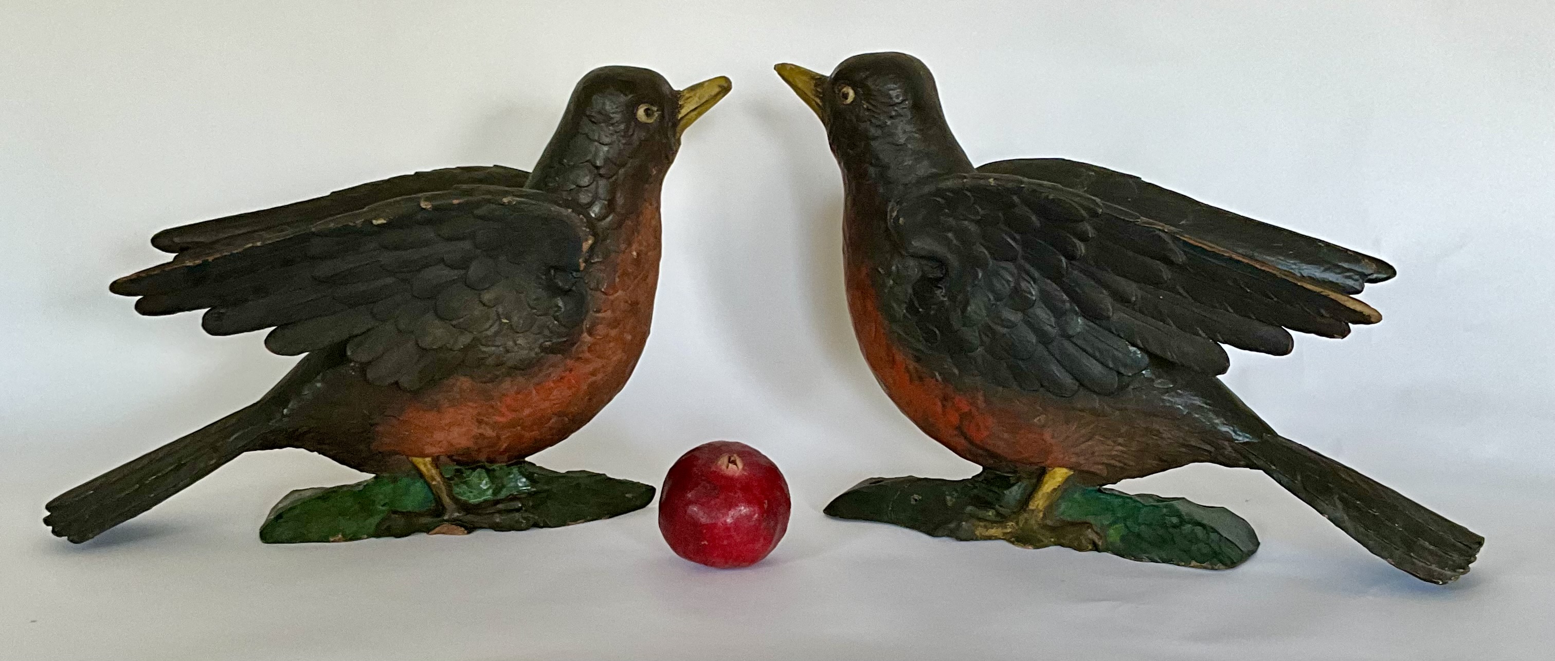 What are the types and values of these wooden carved birds?